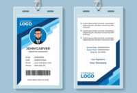 001 Blue Graphic Employee Id Card Template Vector Free pertaining to Id Card Template Ai