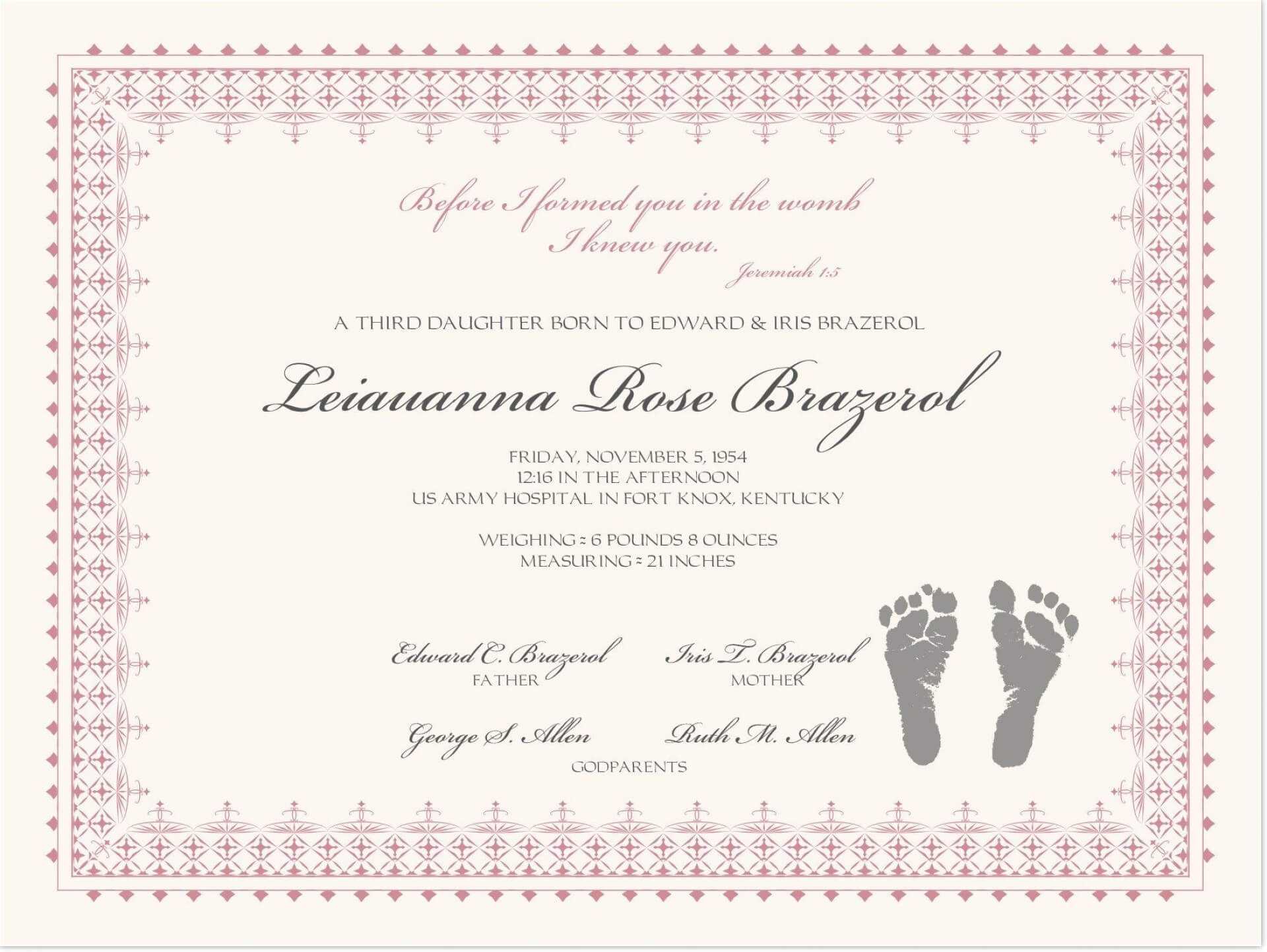 001 Template Ideas Baby Dedication Certificate Mock Inside Mock Certificate Template