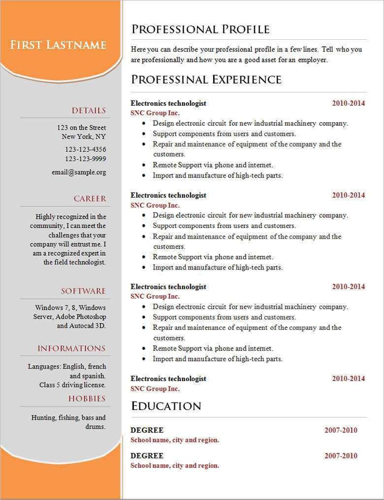 general resume templates free