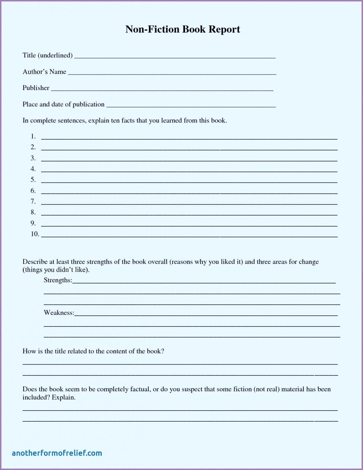 002 Biography Book Report Template Ideas Formidable 3Rd Pertaining To 4Th Grade Book Report Template