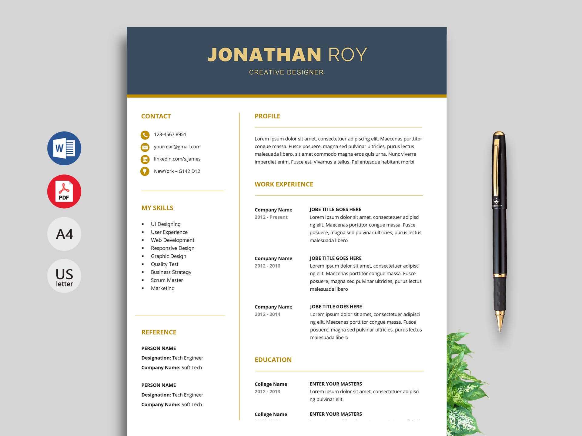 002 Gain Resume Template Microsoft Word Templates Free Pertaining To Free Resume Template Microsoft Word