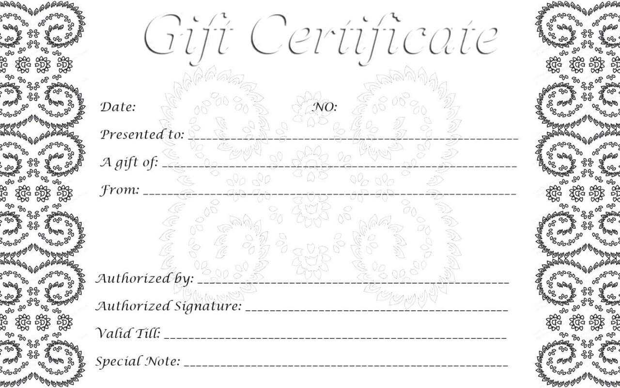 002 Gift Card Template Free Download Ideas Printable Cards Regarding Black And White Gift Certificate Template Free