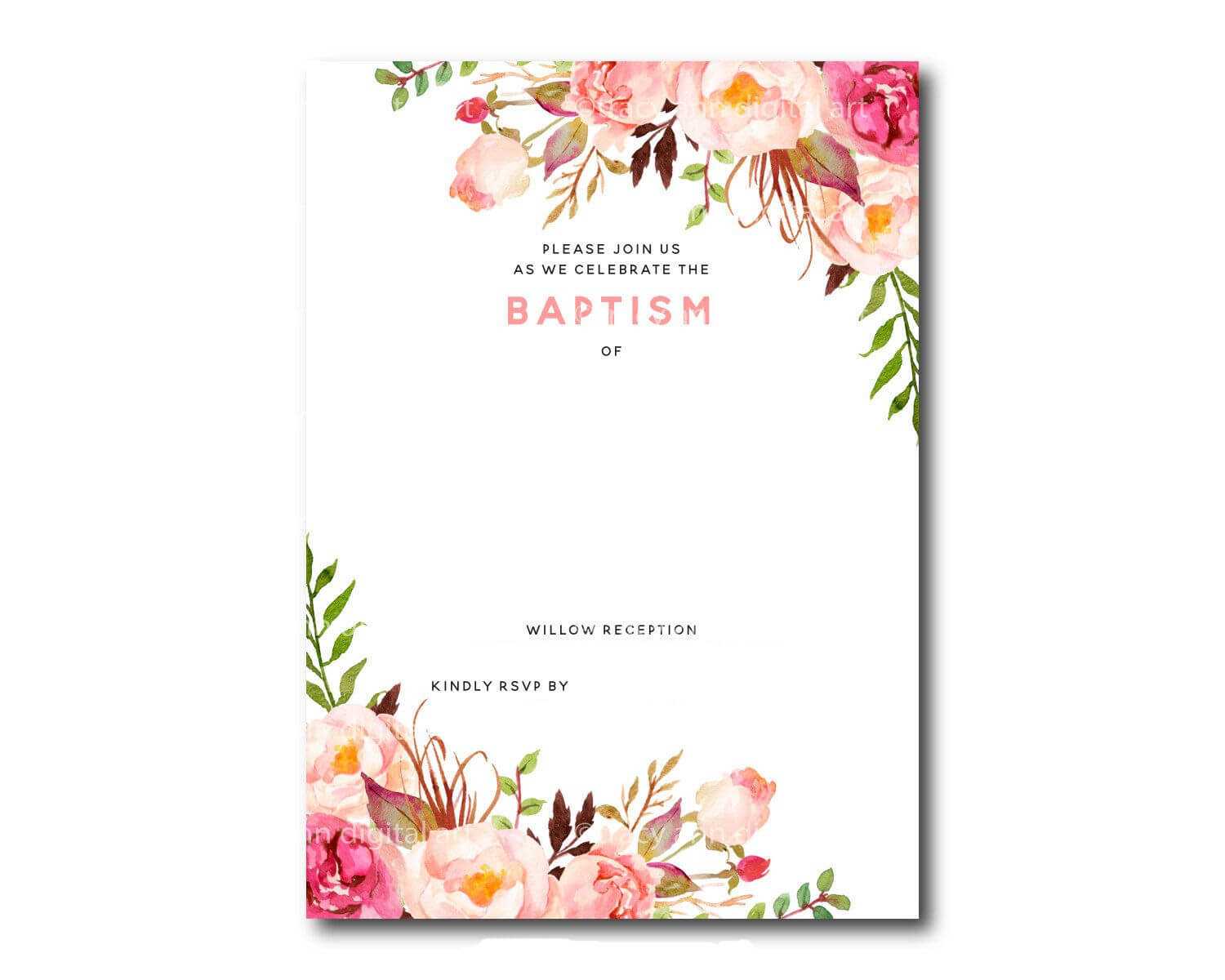 002 Template Ideas Free Baptism Invitation Breathtaking Intended For Blank Christening Invitation Templates