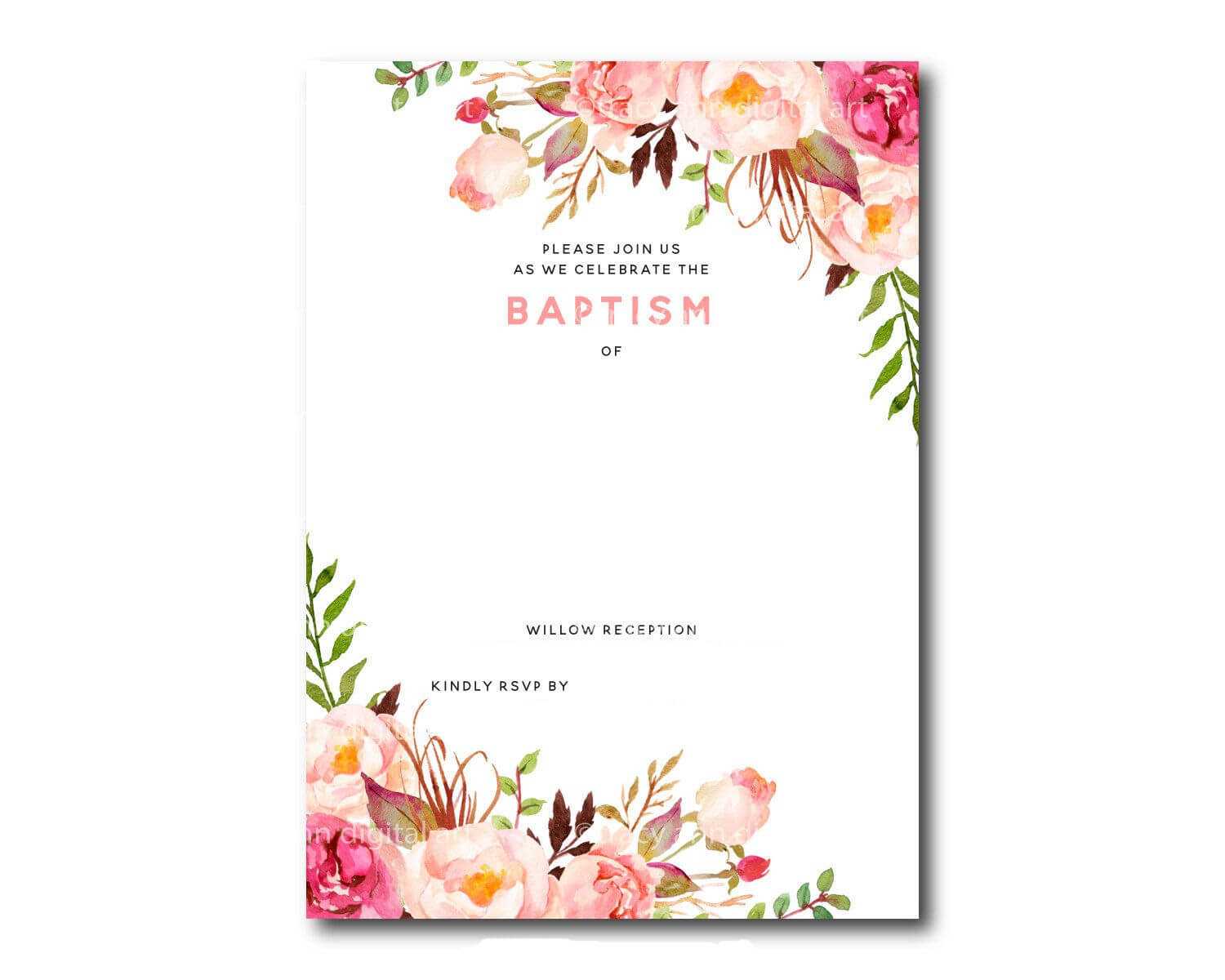Blank Christening Invitation Templates