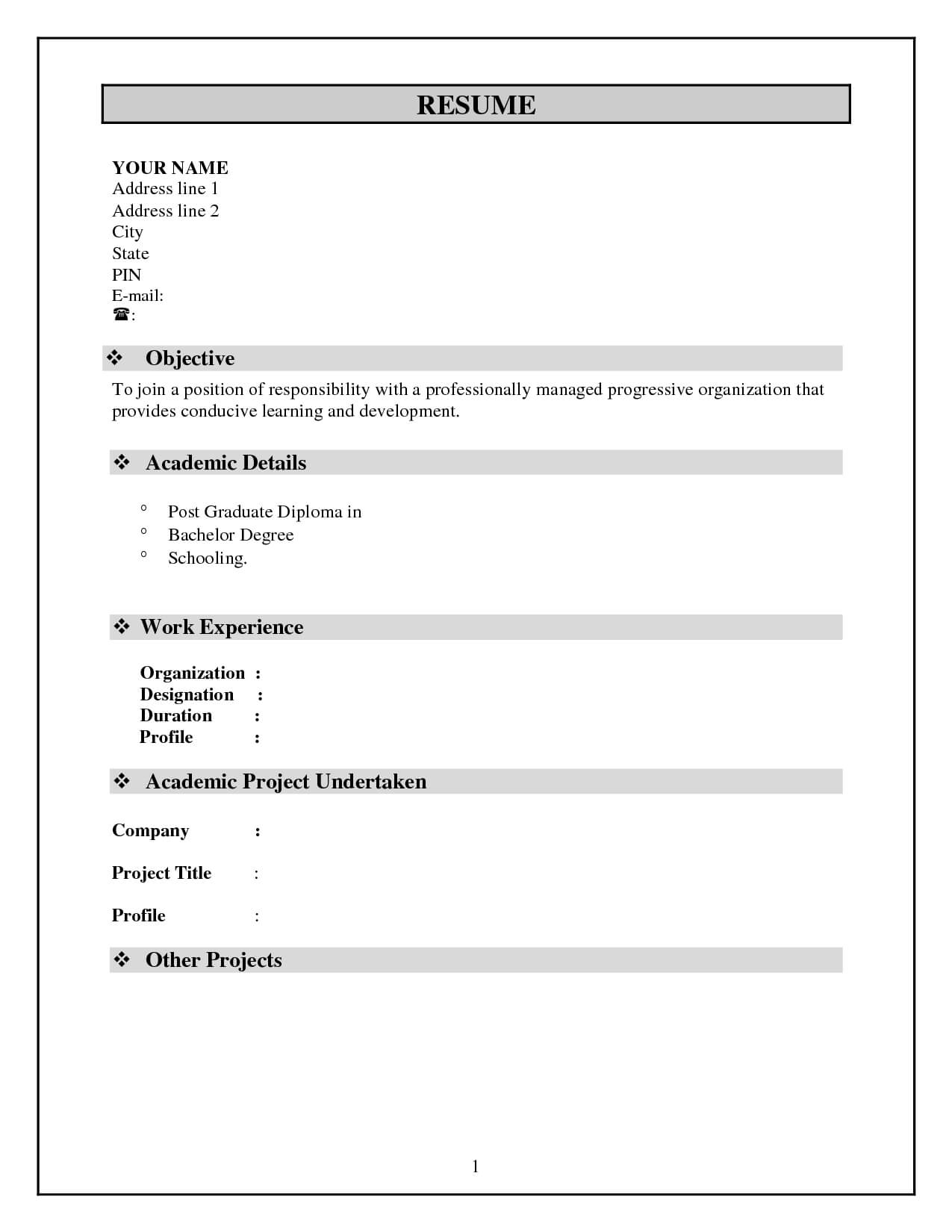 003 Simple Resume Template For Students Free Download Inside Simple Resume Template Microsoft Word