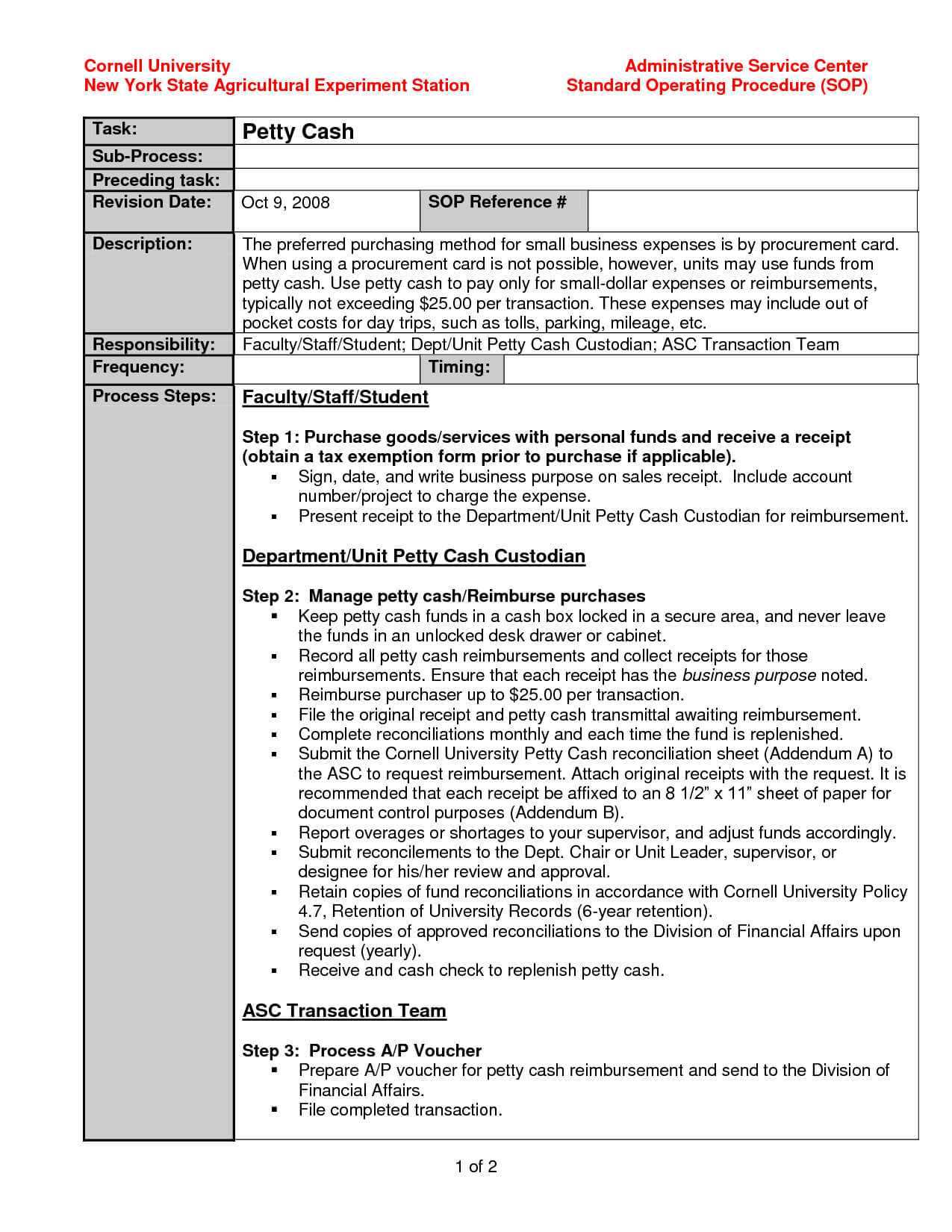 003 Template Ideas Standard Operating Procedure Free For Free Standard Operating Procedure Template Word 2010