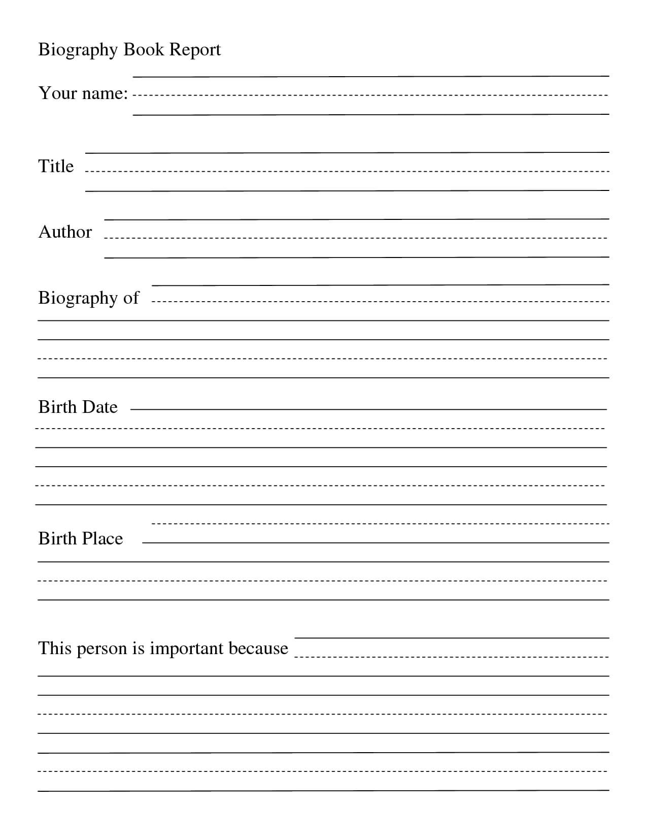 004 Biography Book Report Template Formidable Ideas 4Th Within Biography Book Report Template