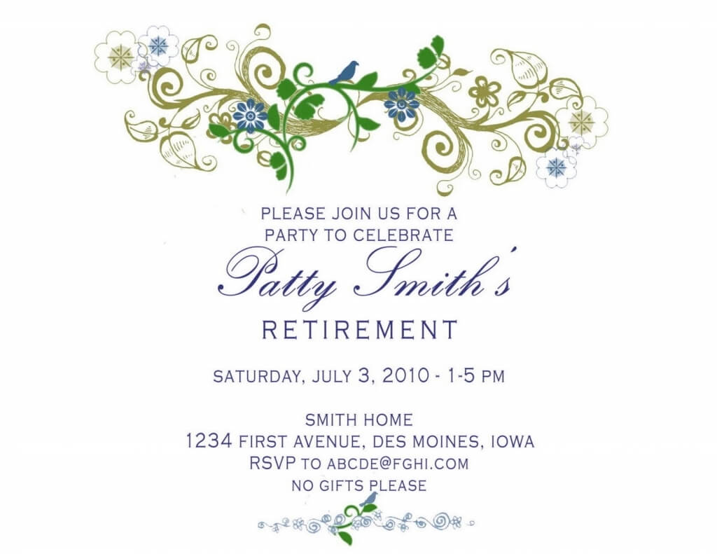 004 Editable Free Retirement Party Invitation Templates For Throughout Free Dinner Invitation Templates For Word