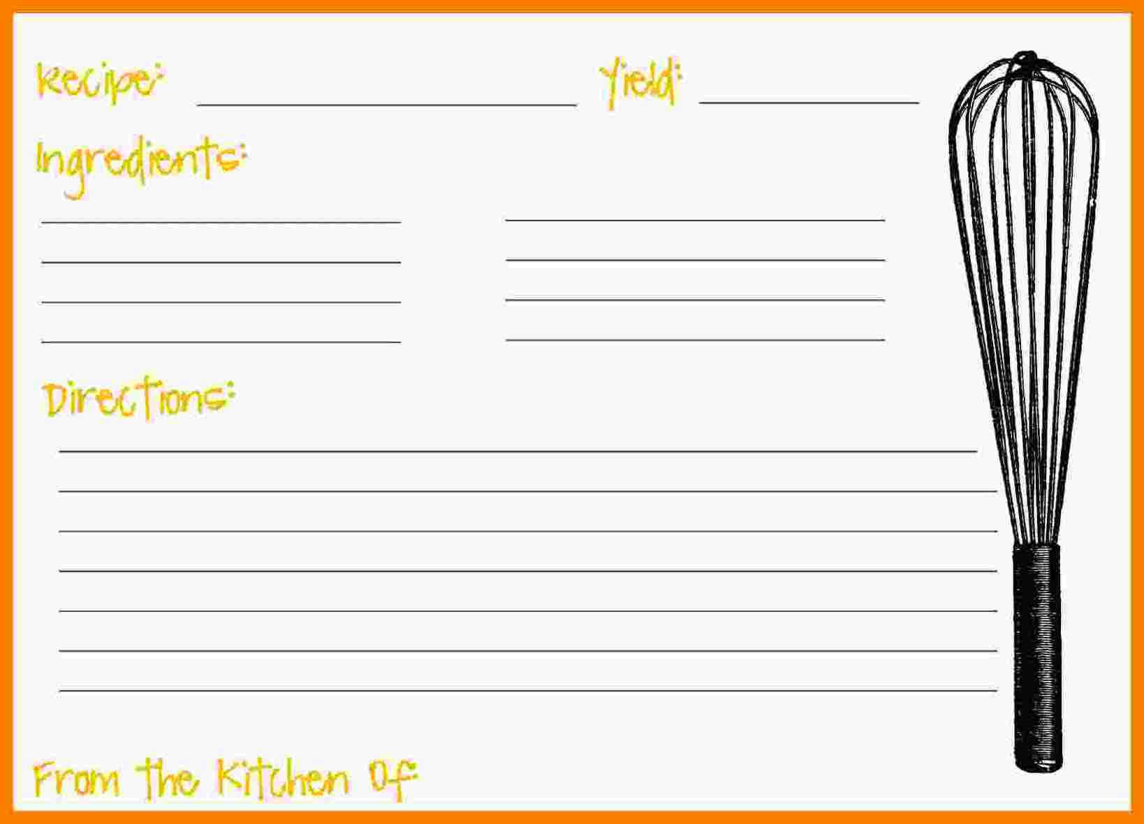 004 Free Recipe Card Template For Word Unique Ideas Editable In Free Recipe Card Templates For Microsoft Word