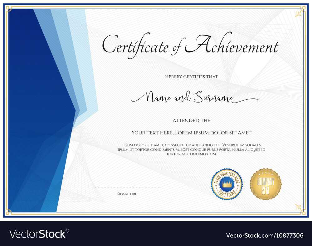 004 Modern Certificate Template For Achievement Vector Of Throughout Certificate Of Achievement Army Template