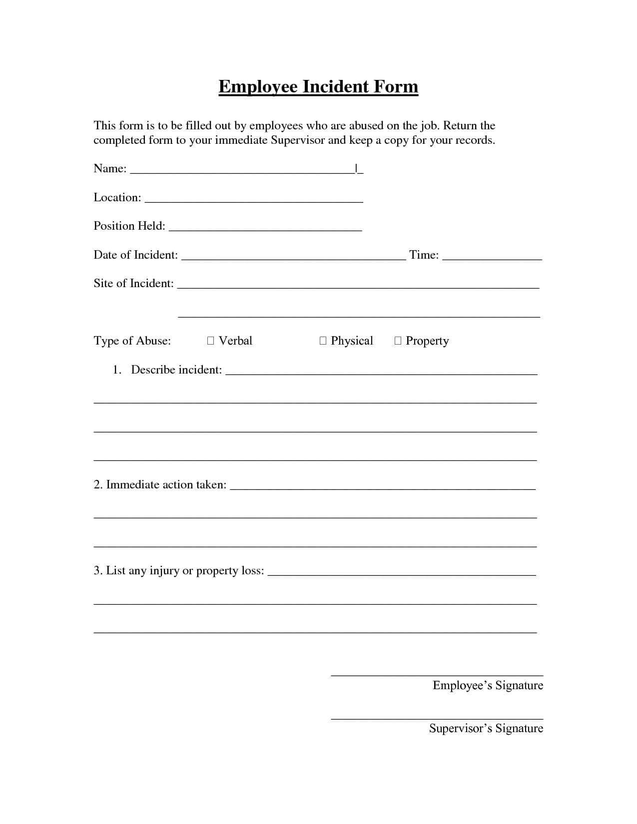 005 Employee Incident Report Form Template 290707 Top Ideas Regarding Incident Hazard Report Form Template