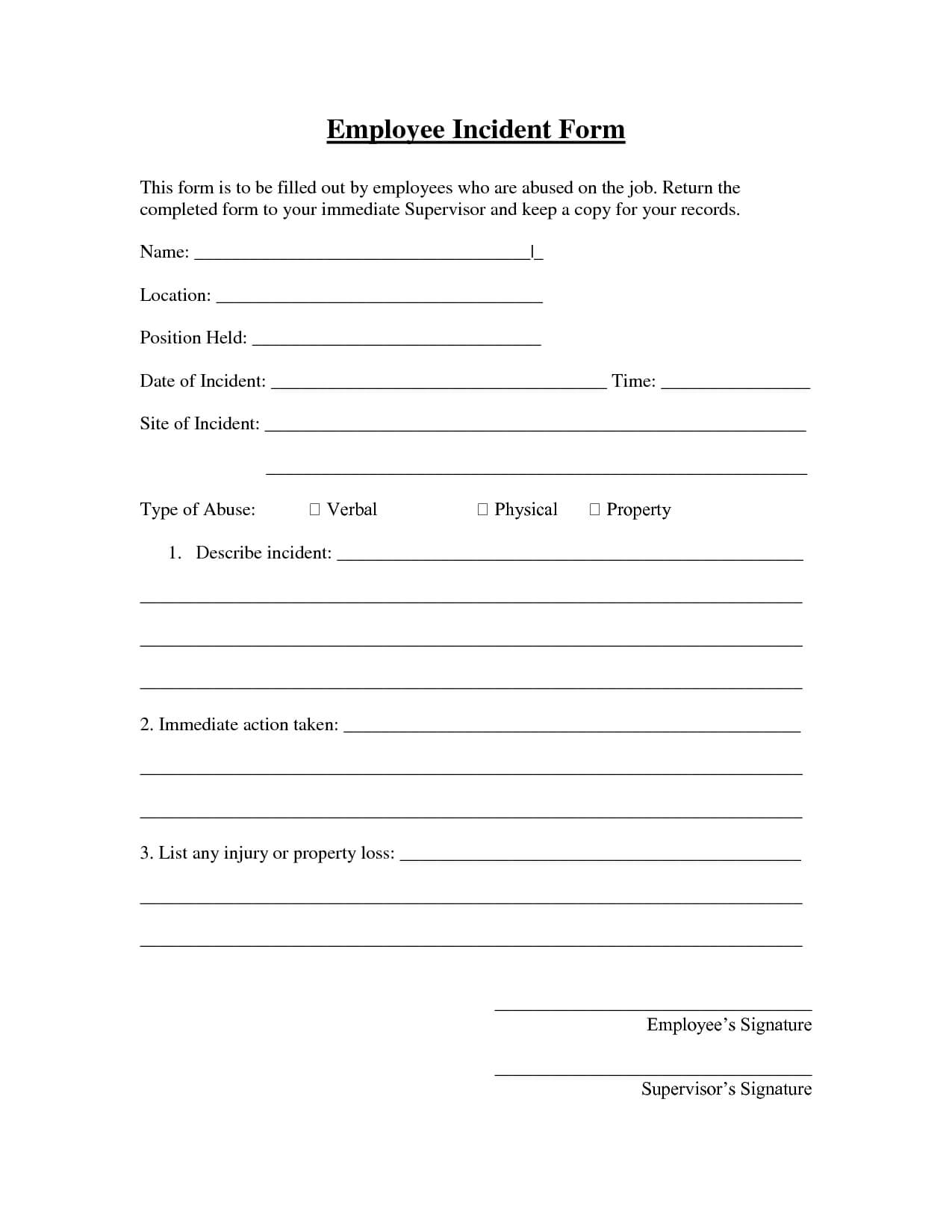 005 Employee Incident Report Form Template 290707 Top Ideas With Regard To Investigation Report Template Doc
