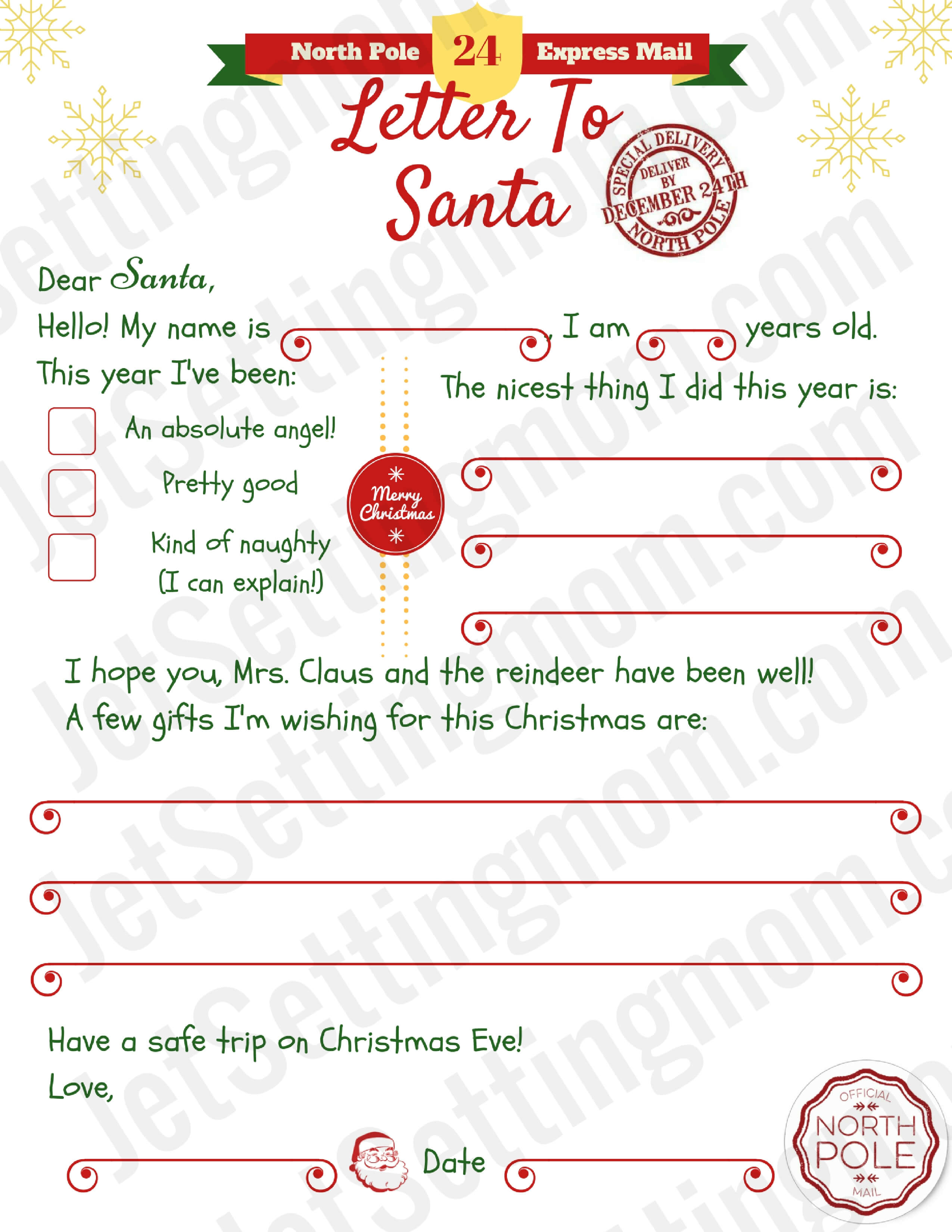 005 Letters From Santa Template Ideas Letter To Archaicawful Throughout Blank Letter From Santa Template