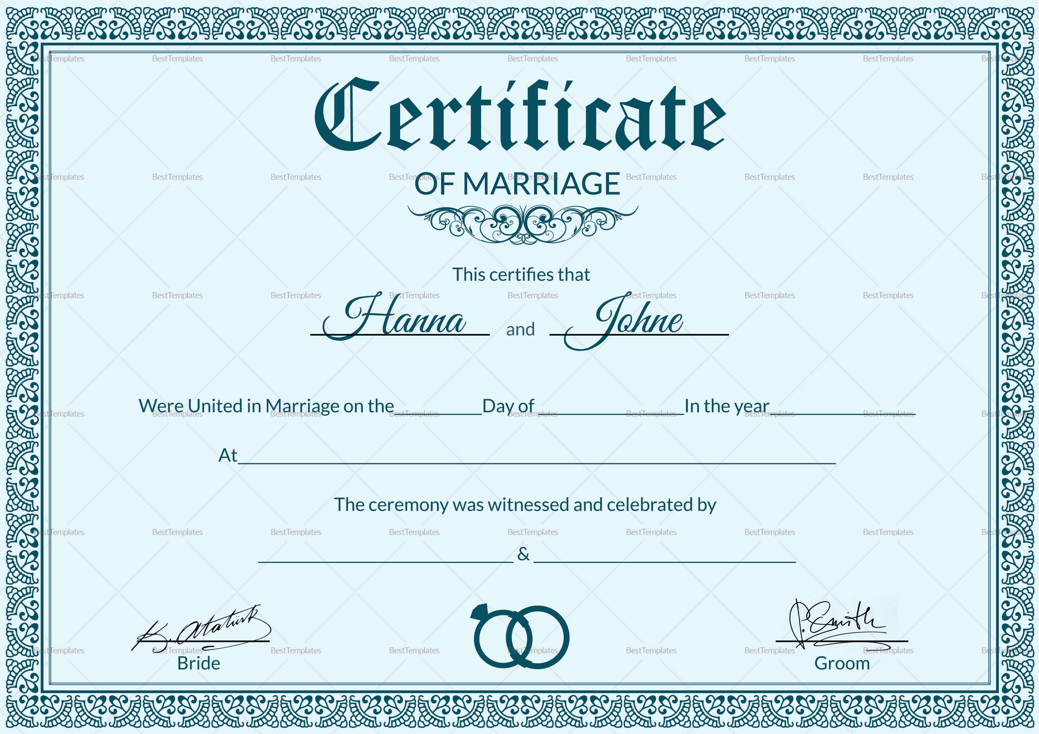 005 Marriage Certificate Template28129 Of Template Beautiful Pertaining To Blank Marriage Certificate Template