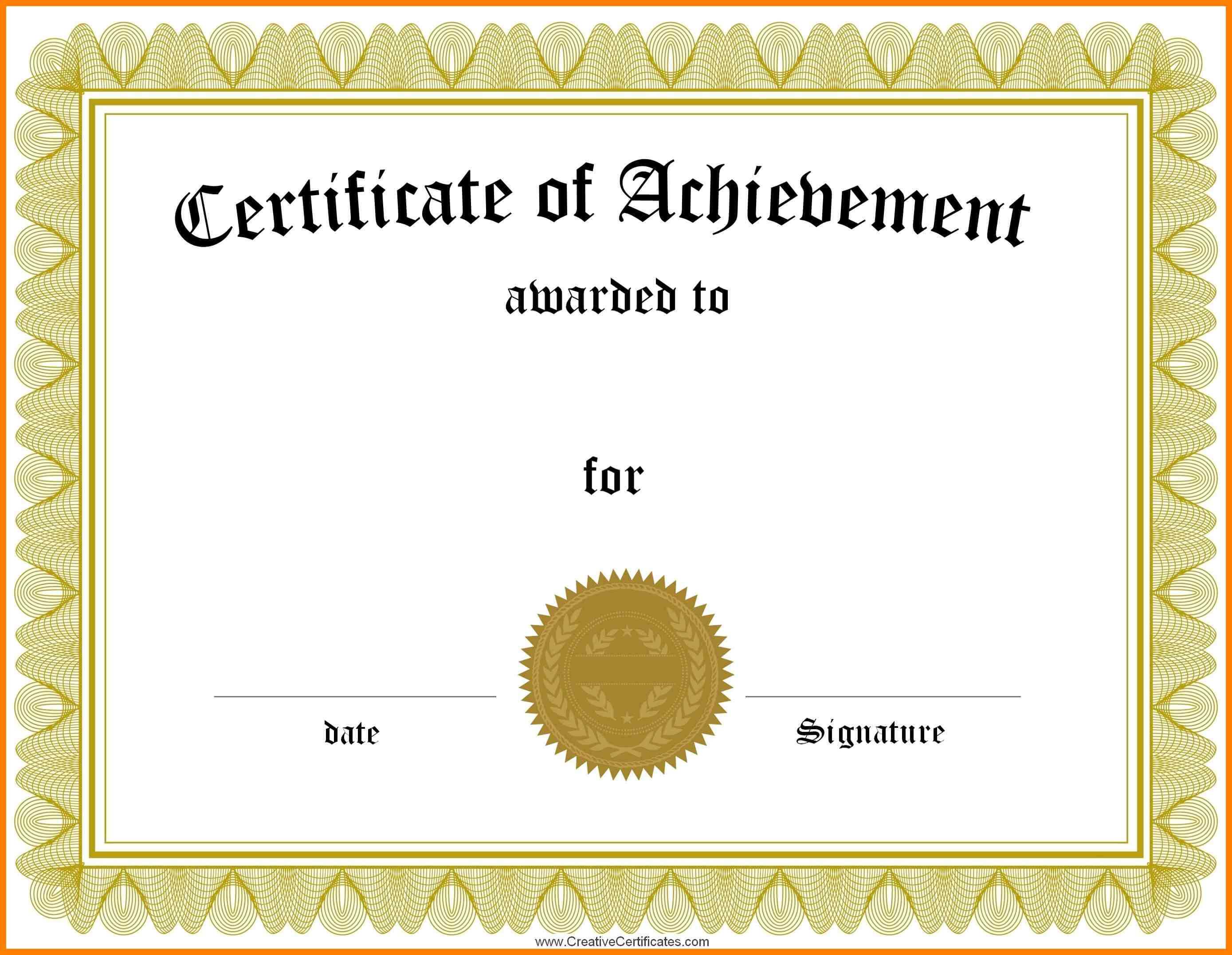 005 Template Ideas Free Family Reunion Certificates With Regarding Word Certificate Of Achievement Template