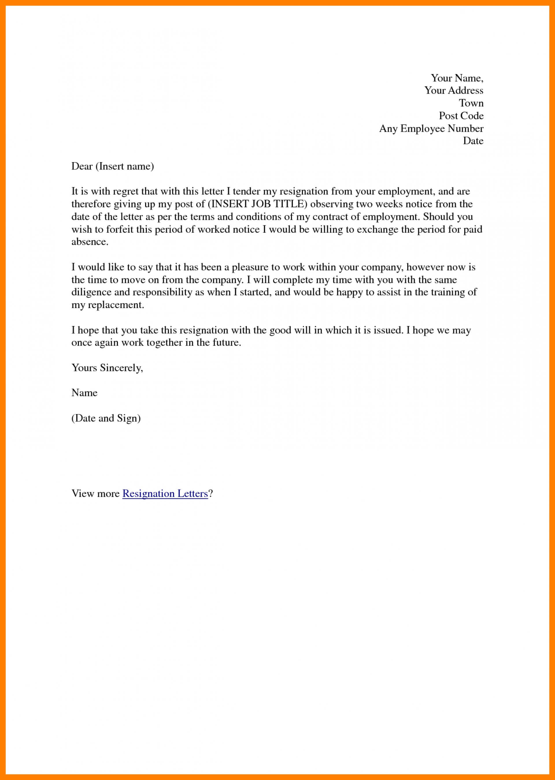 006 Template Ideas Week Notice Letter Incredible 2 Example With Two Week Notice Template Word