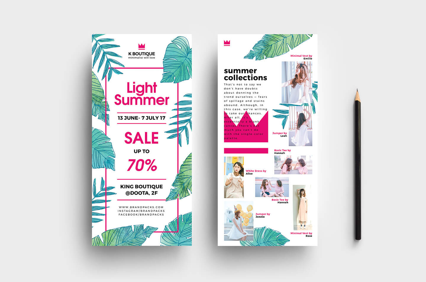 007 Free Summer Fashion Flyer Template Rack Card Stunning For Free Rack Card Template Word