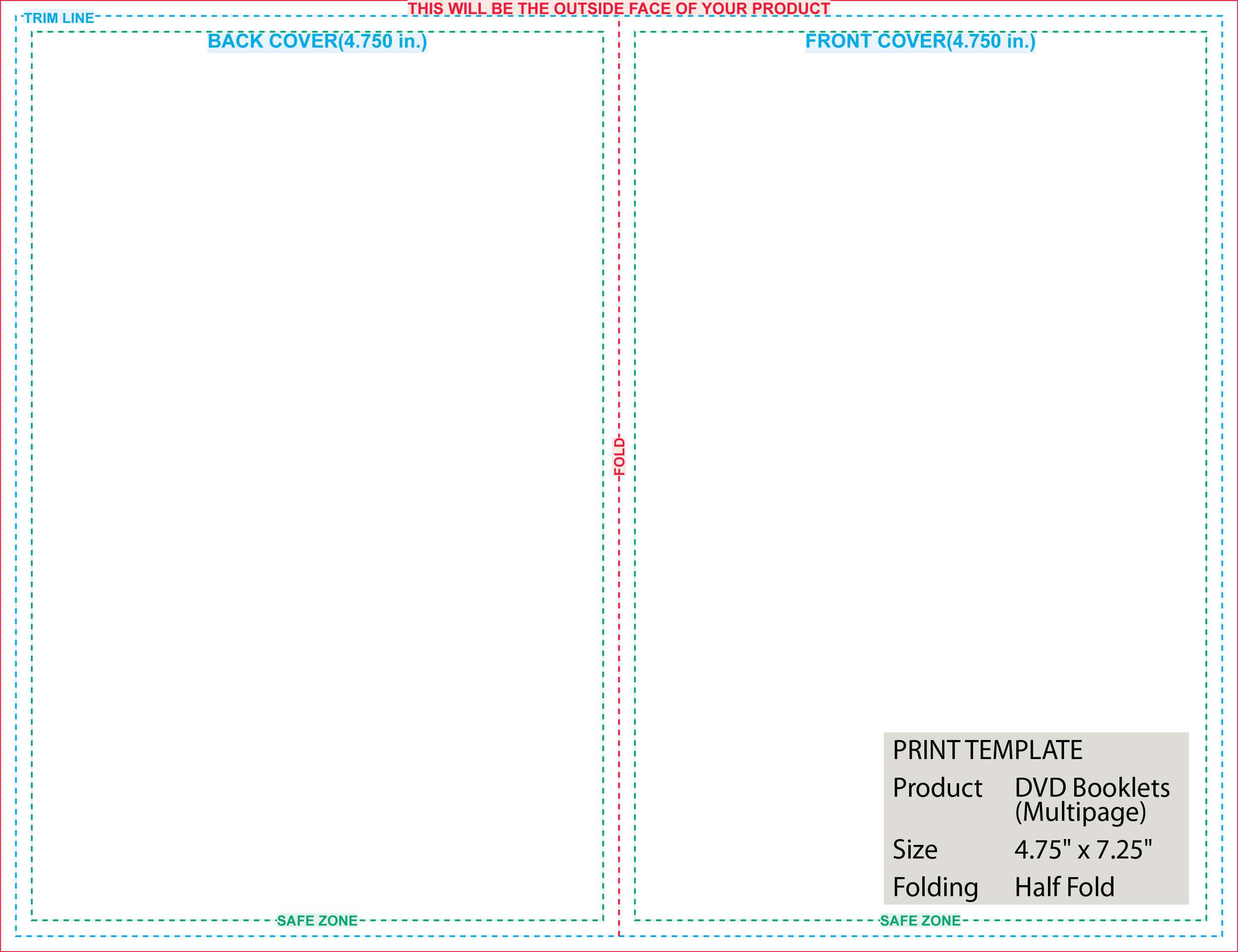 007 Template Ideas 75X7 25 Multipage Dvd Booklets Quarter With Regard To Foldable Card Template Word