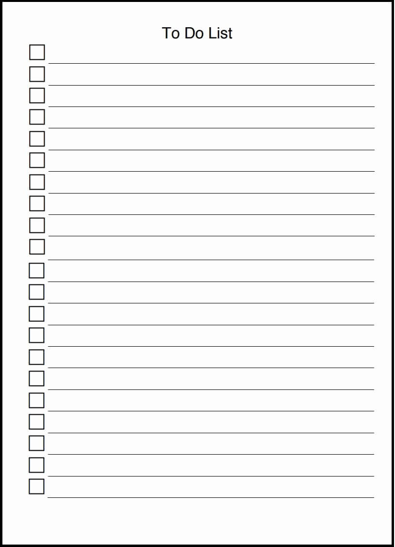 007 Template Ideas Printable To Do List Elegant Free Best Throughout Blank To Do List Template