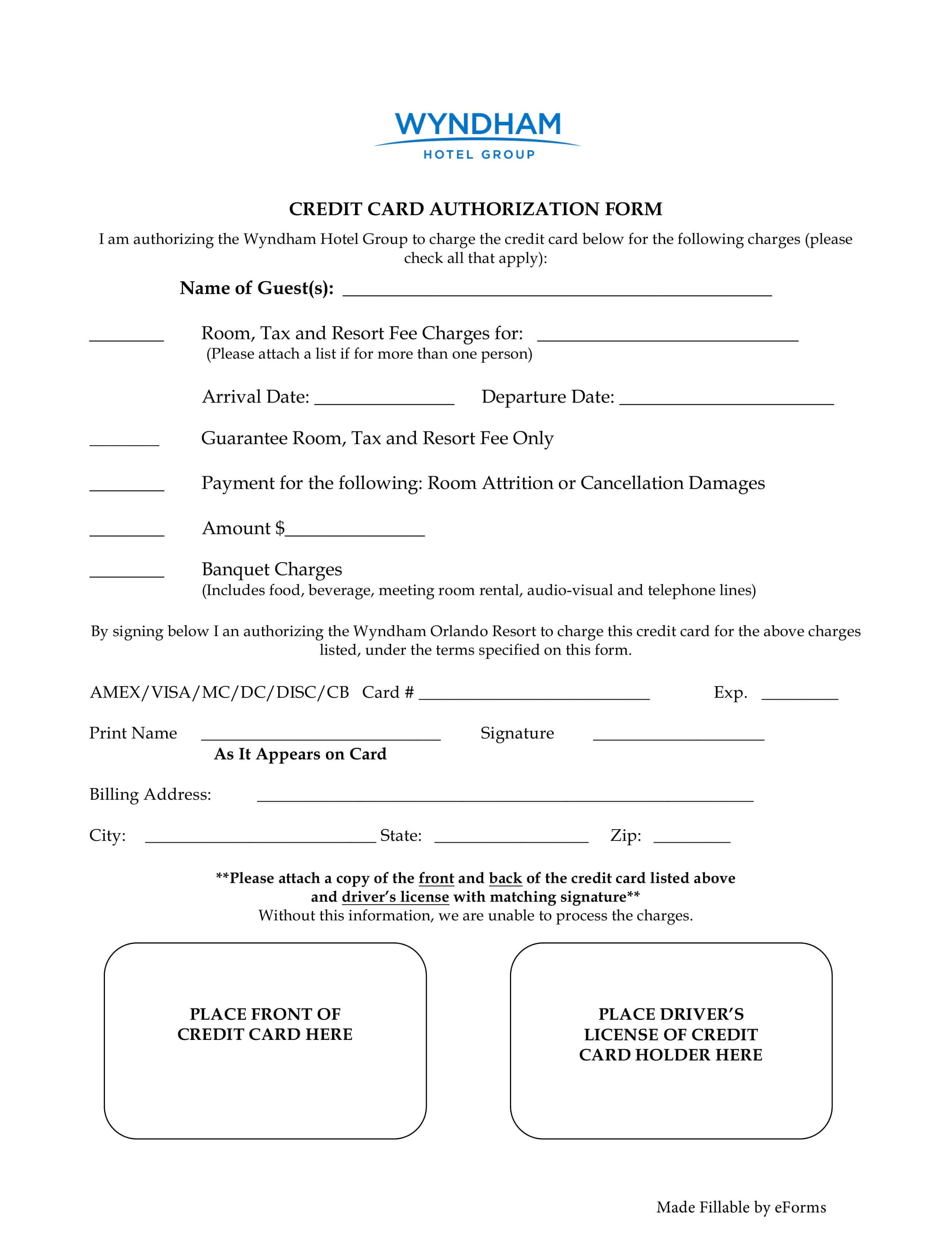 007 Wyndham Hotel Credit Card Authorization Form Template Intended For Credit Card Authorization Form Template Word