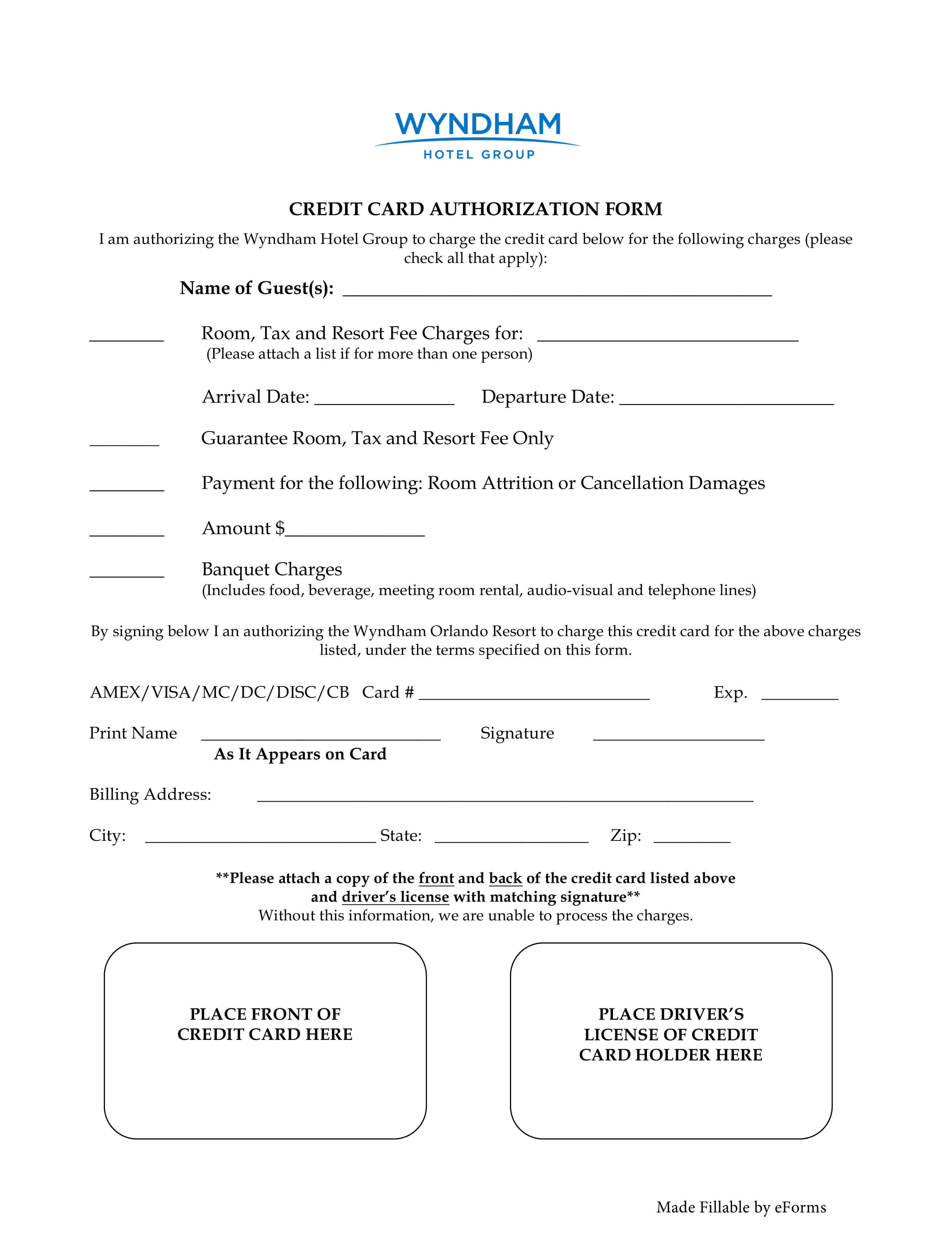 007 Wyndham Hotel Credit Card Authorization Form Template Intended For Hotel Credit Card Authorization Form Template