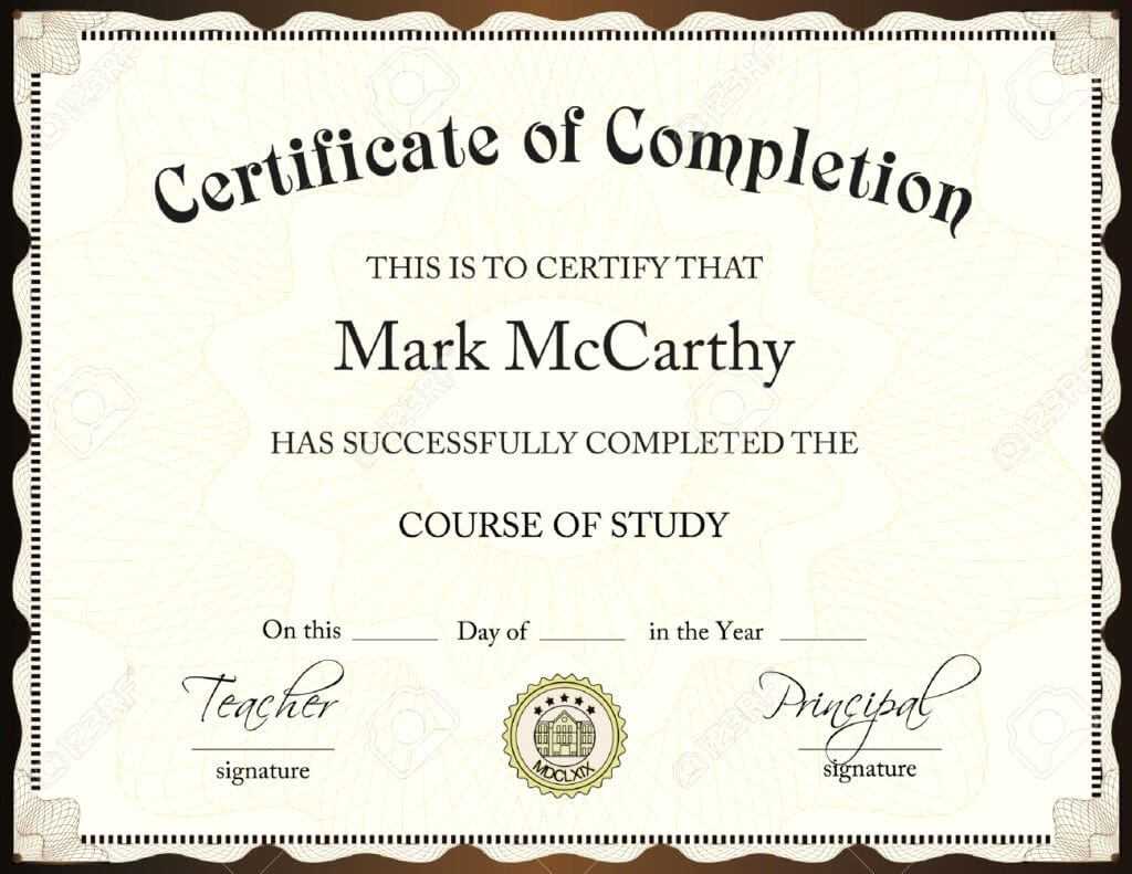 009 Template Ideas Certificate Of Completion Fascinating Inside Certificate Of Completion Template Free Printable