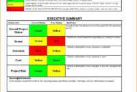 010 Template Ideas Project Management Executive Summary for Executive Summary Project Status Report Template