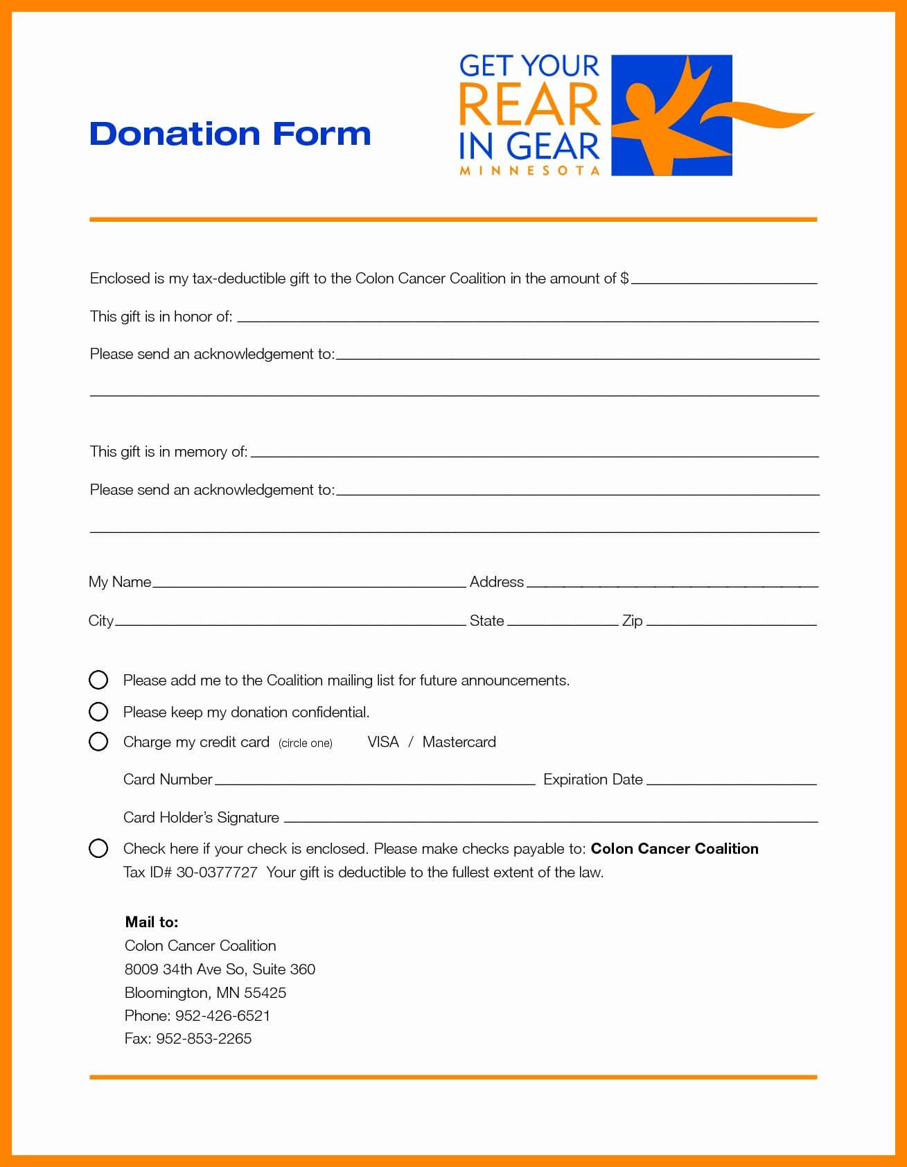 011 Template Ideas Printable Donation Form Rare Blank For Donation Card Template Free