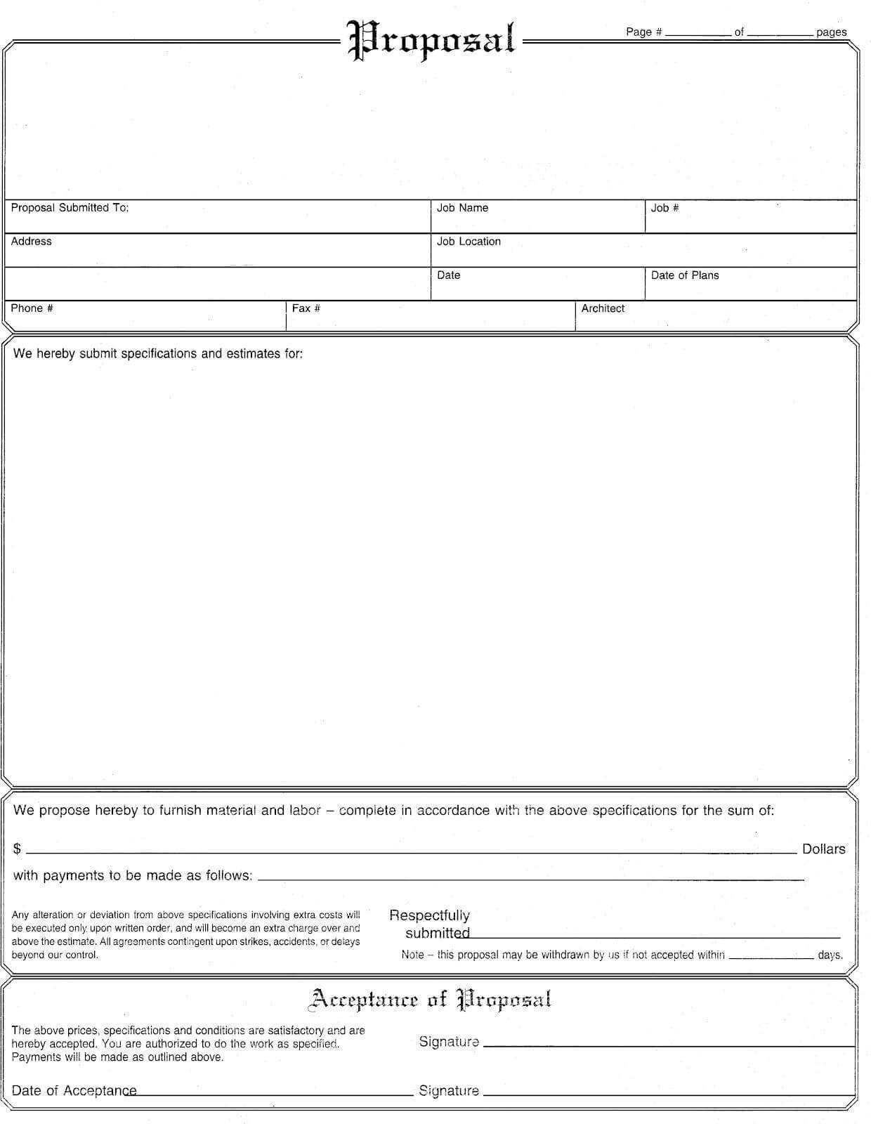 012 Microsoft Word Construction Proposal Template Ideas For Free Construction Proposal Template Word