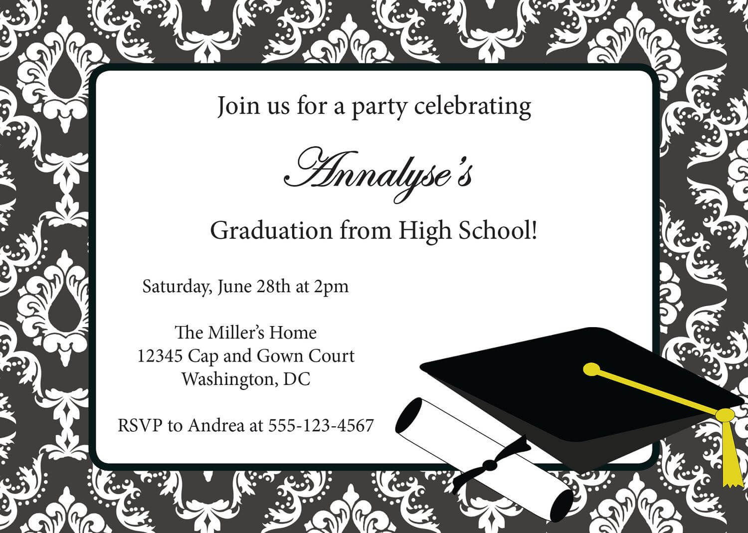 013 Template Ideas College Graduation Party Invitations For Graduation Party Invitation Templates Free Word