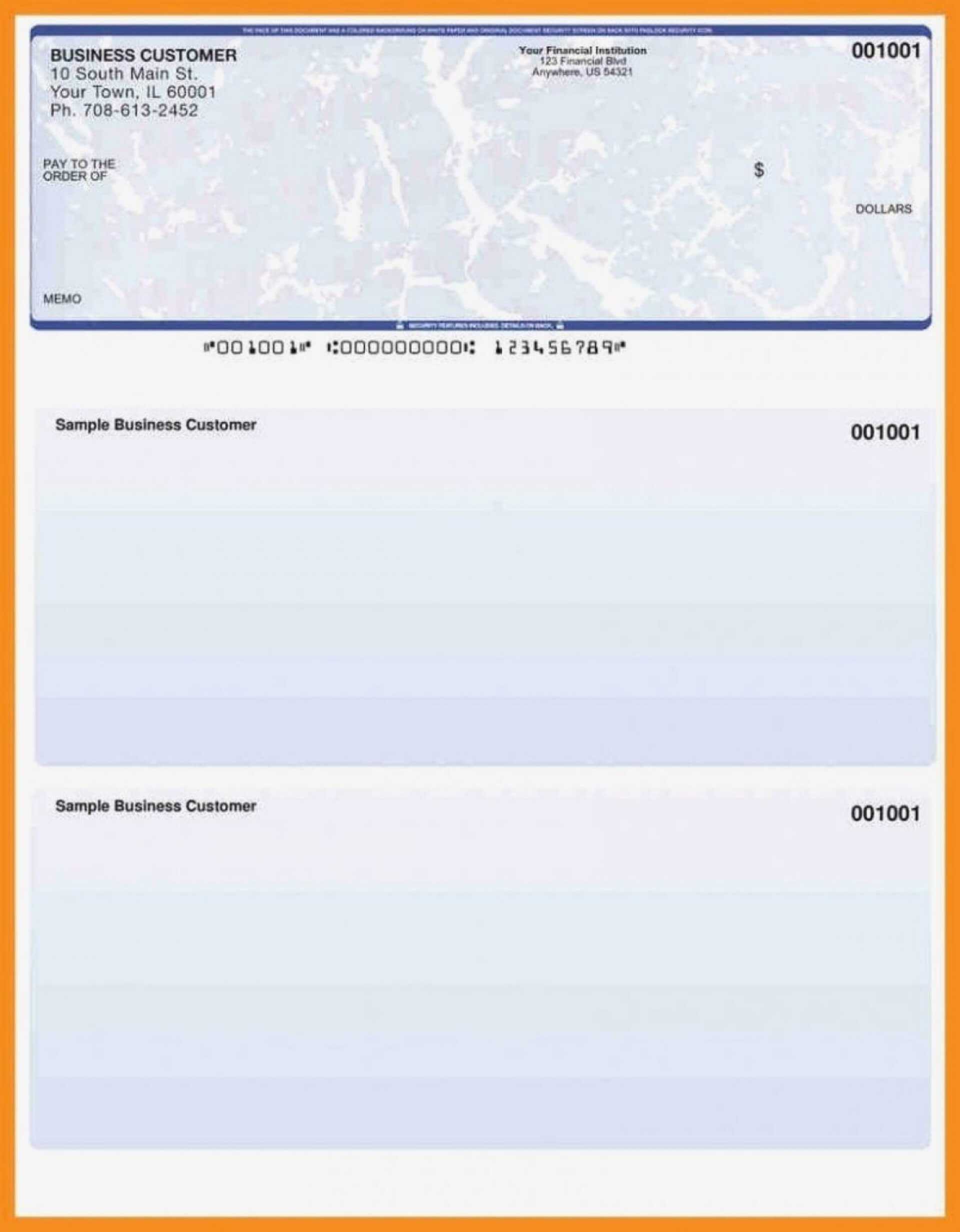 Business Check Printing Template