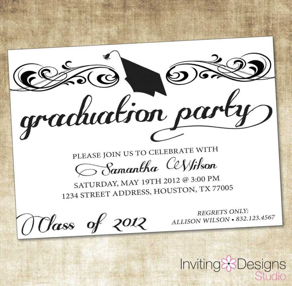 015 Template Ideas College Graduation Invitation Templates With Free Graduation Invitation Templates For Word