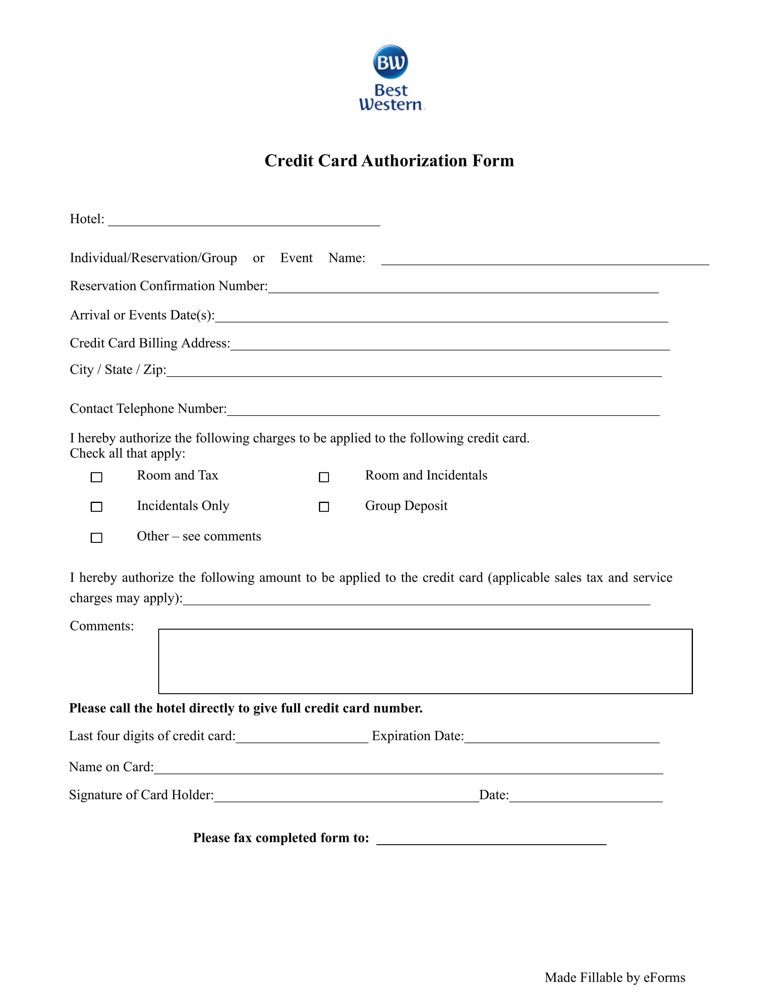 015 Template Ideas Credit Card Authorization Form Best Intended For Hotel Credit Card Authorization Form Template