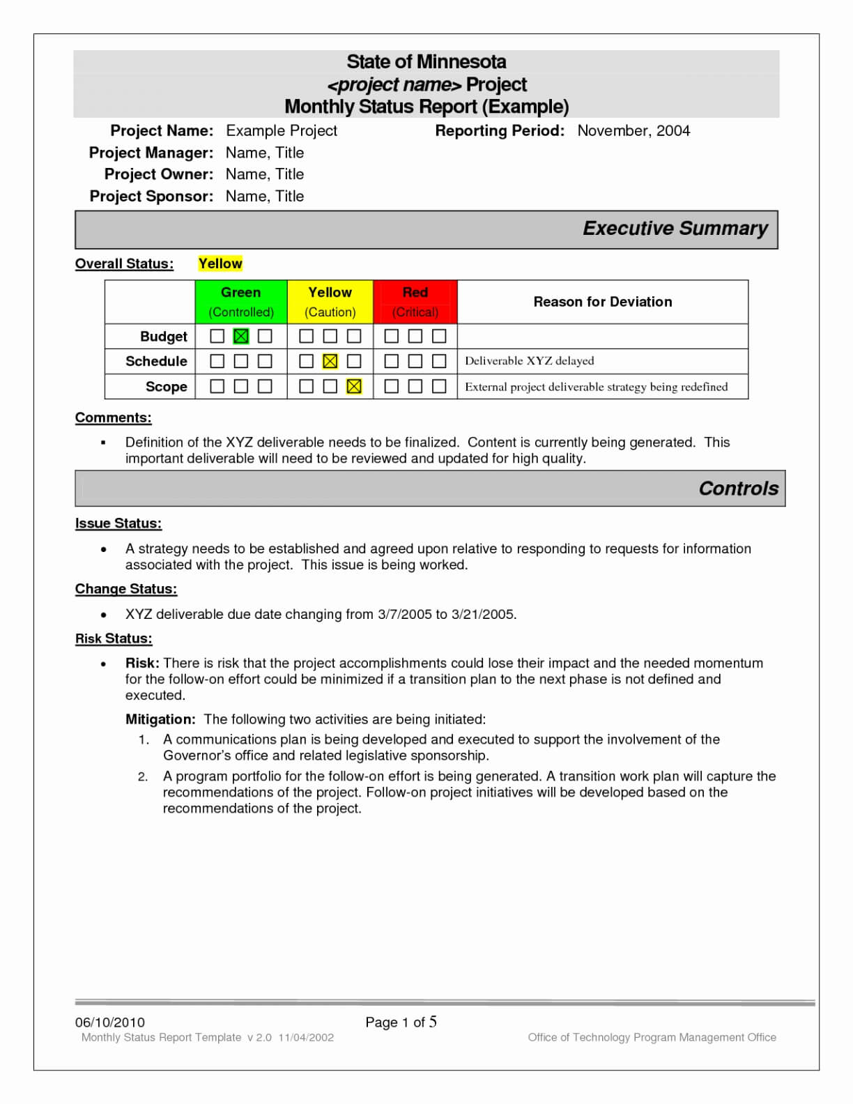 018 Project Status Report Template Excel Software Testing Regarding Project Status Report Template Word 2010