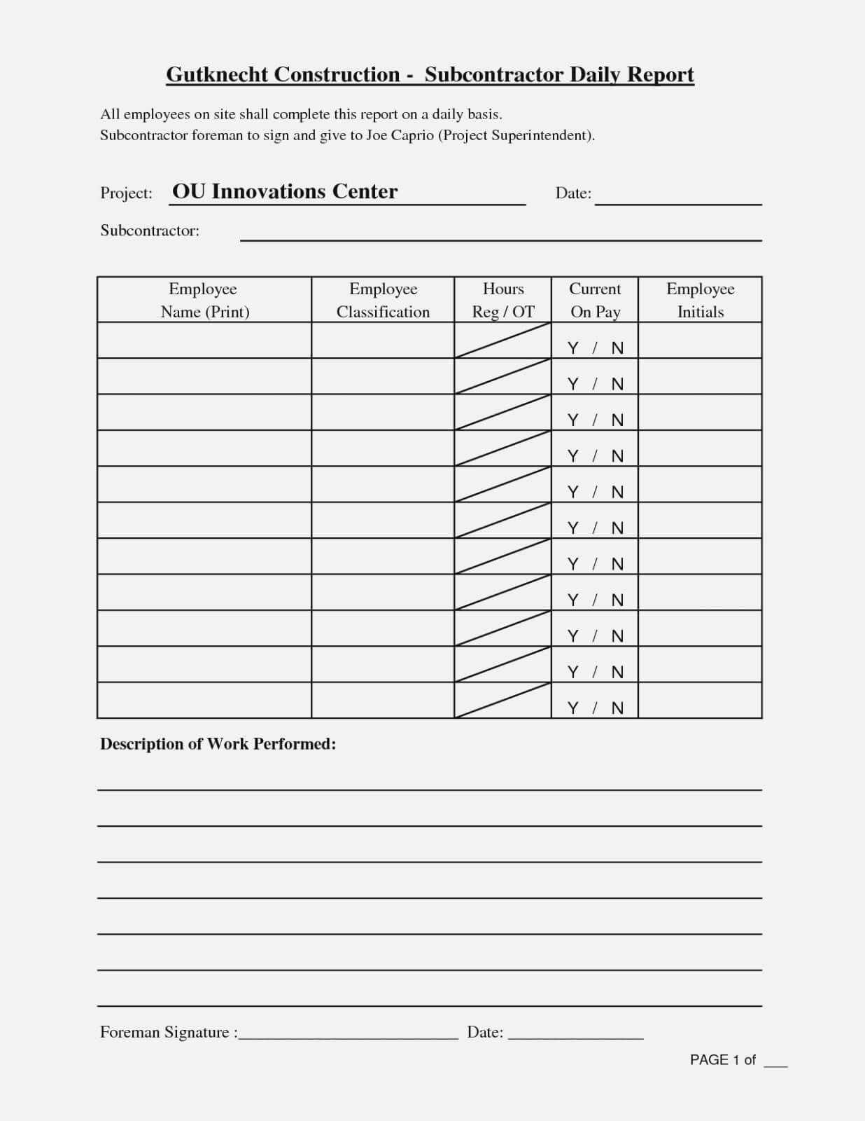 018 Template Ideas Construction Daily Log Report Excel Best Intended For Daily Reports Construction Templates