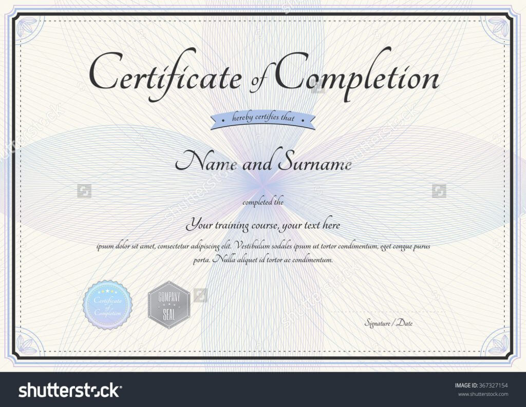 019 Template Ideas Certificate Of Completion Fascinating With Regard To Free Certificate Of Completion Template Word