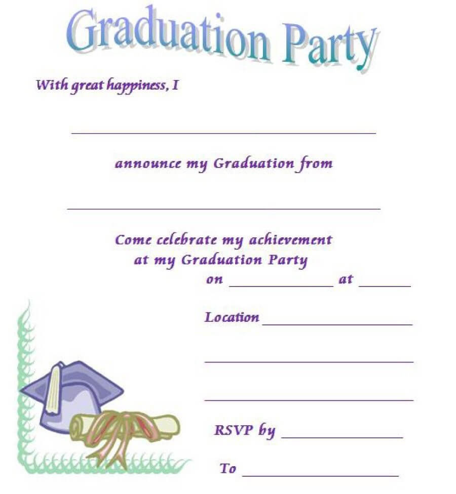019 Template Ideas Unique Free Printable Graduation Within Graduation Party Invitation Templates Free Word