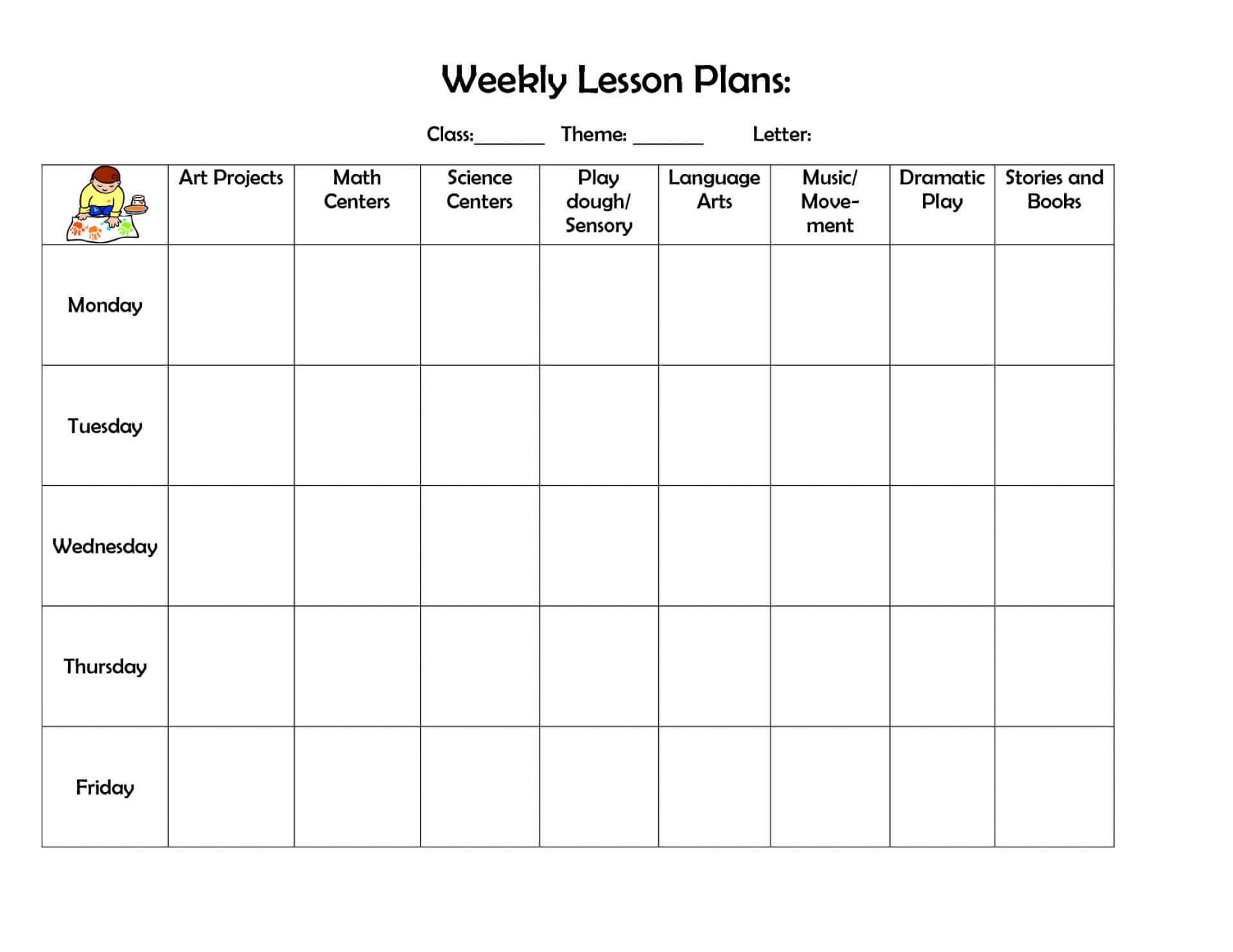 020 Free Weekly Lesson Plan Template Ideas Magnificent Regarding Teacher Plan Book Template Word