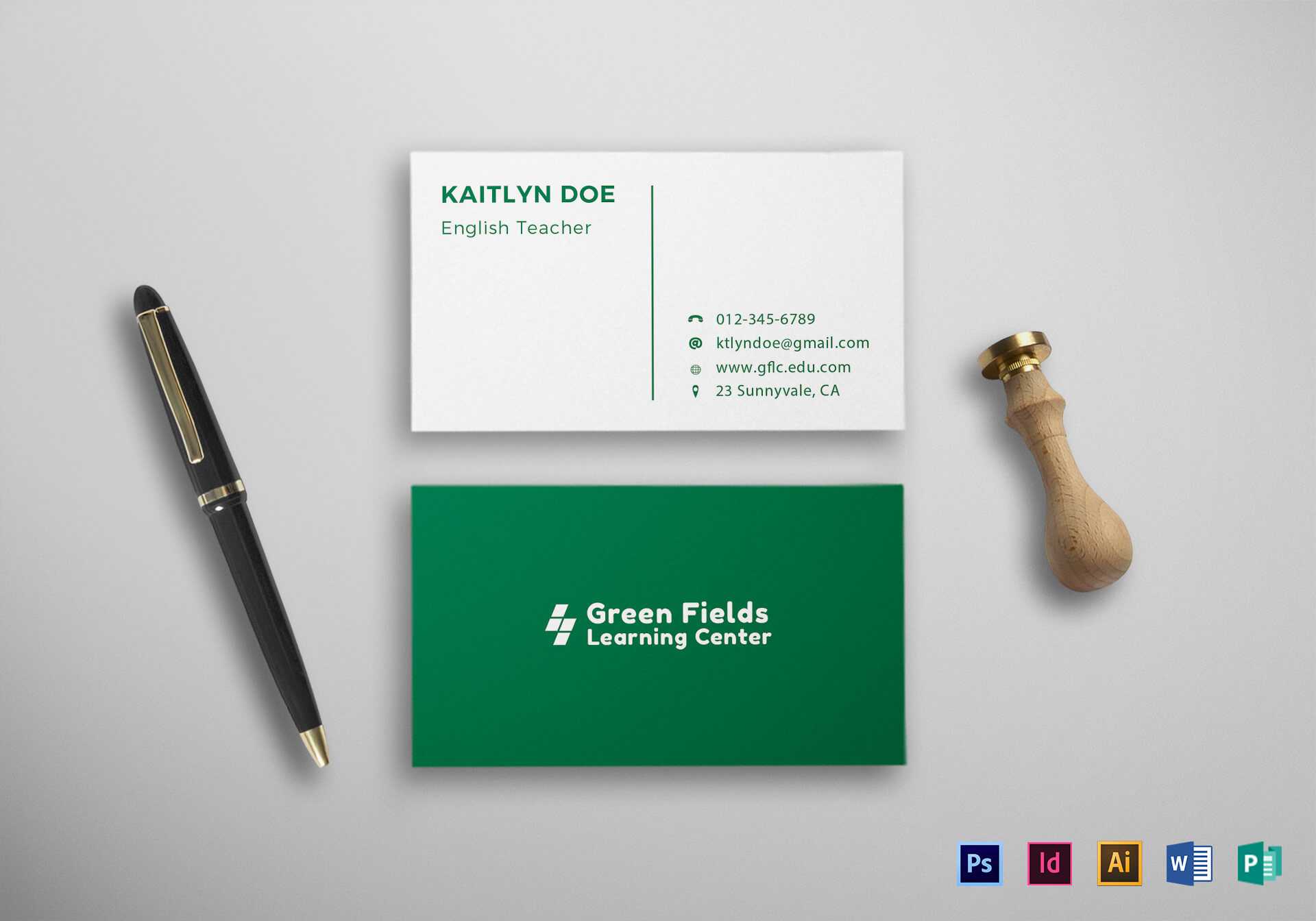 020 Teachers Business Card Mock Up Ms Word Template Free In Business Cards For Teachers Templates Free