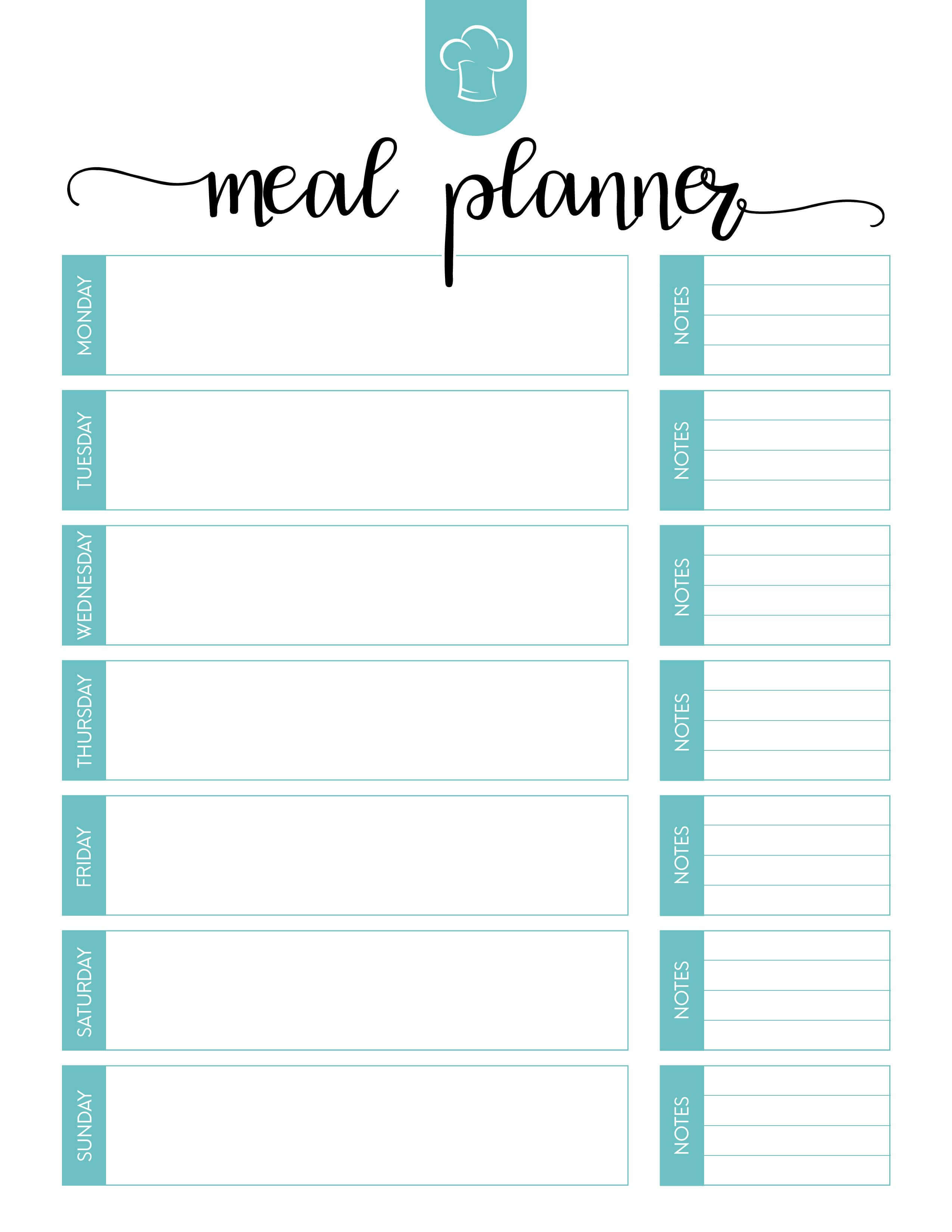 020 Template Ideas Monthly Meal Formidable Planner Free Word With Meal Plan Template Word