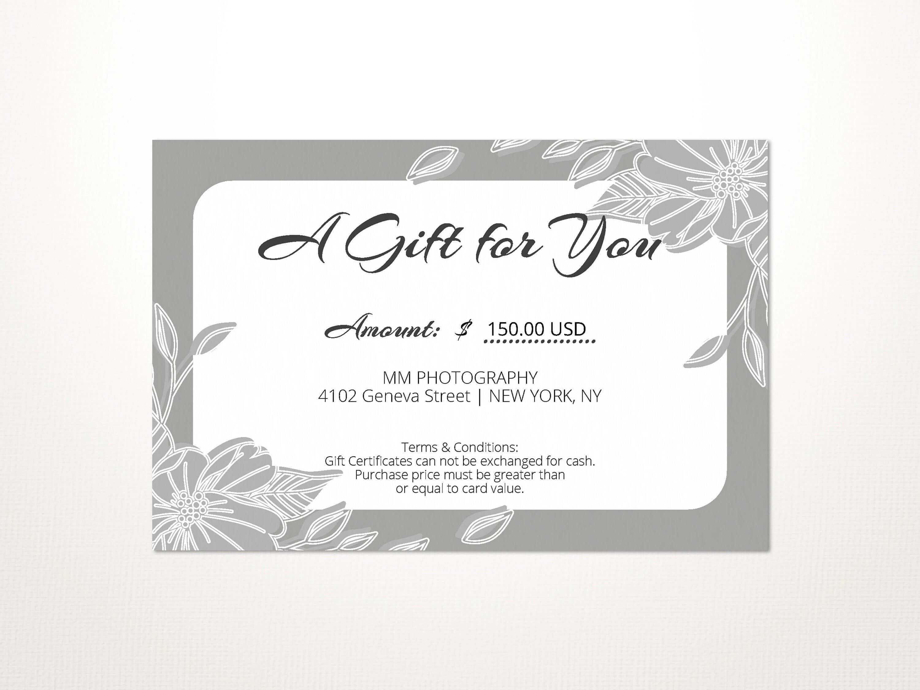 022 Wedding Gift Card Template Free Photographer Certificate Within Referral Card Template Free