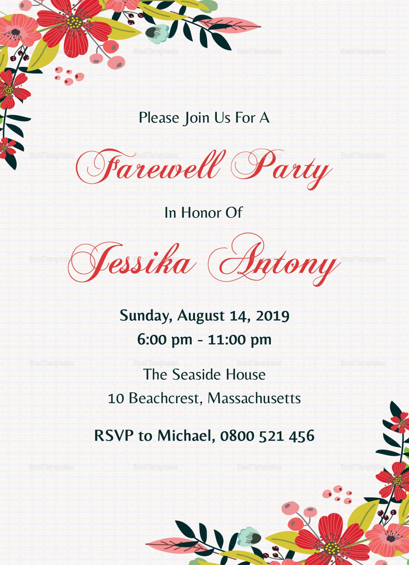 023 Template Ideas Farewell Invitation Free Party With Farewell Card Template Word