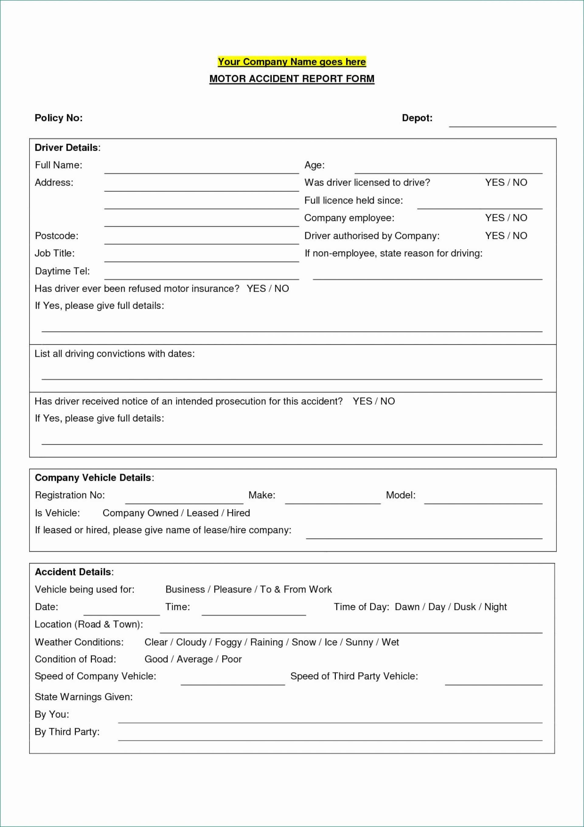 025 Vehicle Accident Report Form Template Ideas Sensational Inside Motor Vehicle Accident Report Form Template