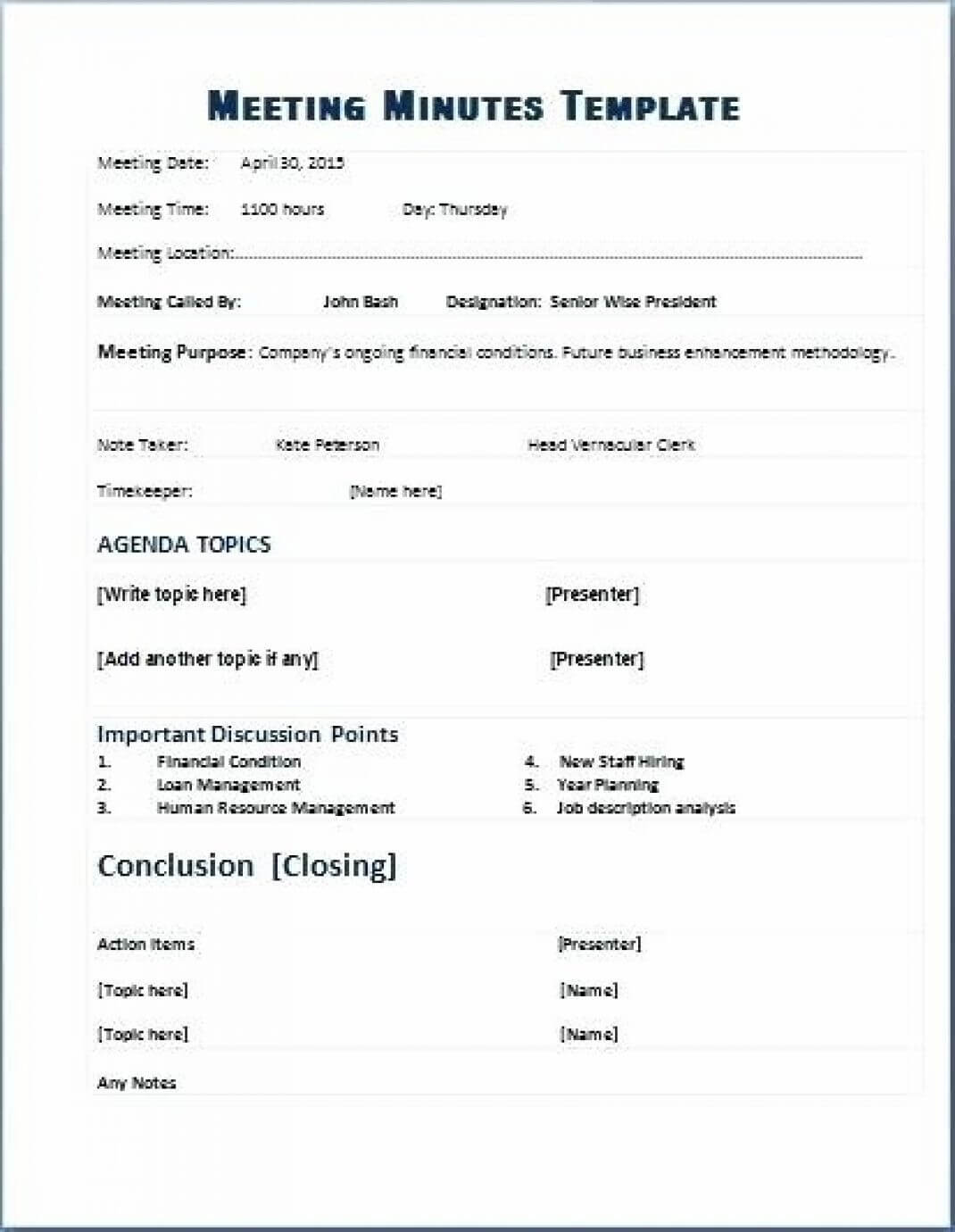 027 Formal Meeting Minutes Template X Office Microsoft Word Throughout Agenda Template Word 2010
