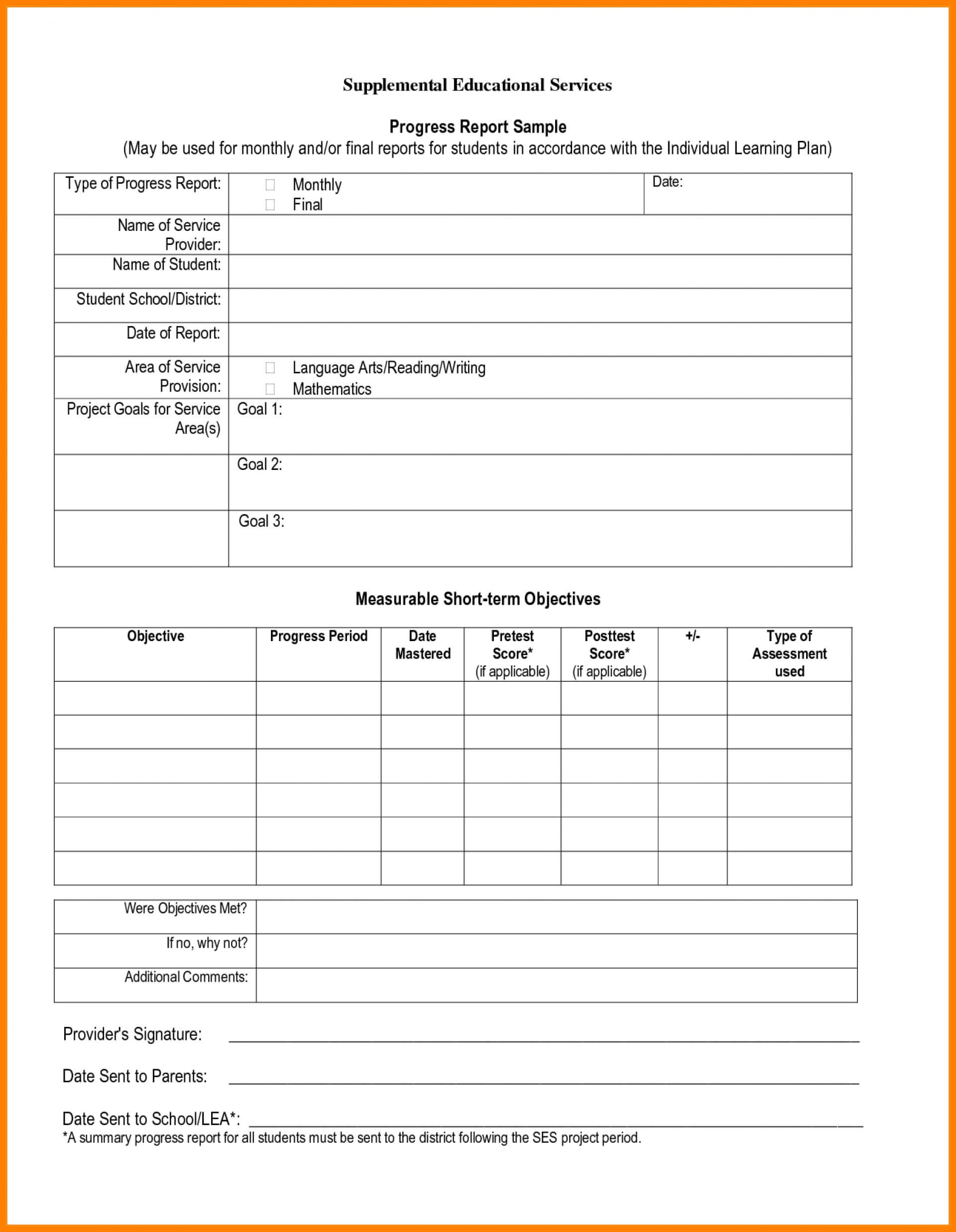 028 Student Progress Report Template Ideas Daily Beautiful With Regard To Summer School Progress Report Template