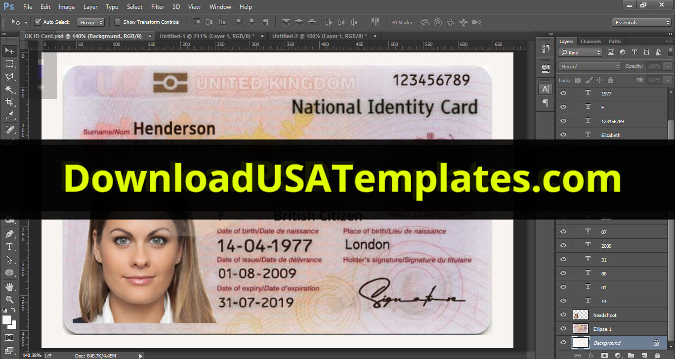 029 Id Card Template Photoshop Uk Psd Stirring Ideas In Florida Id Card Template