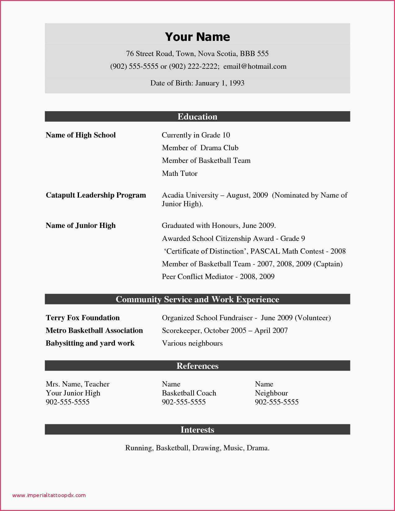 simple format of resume in word