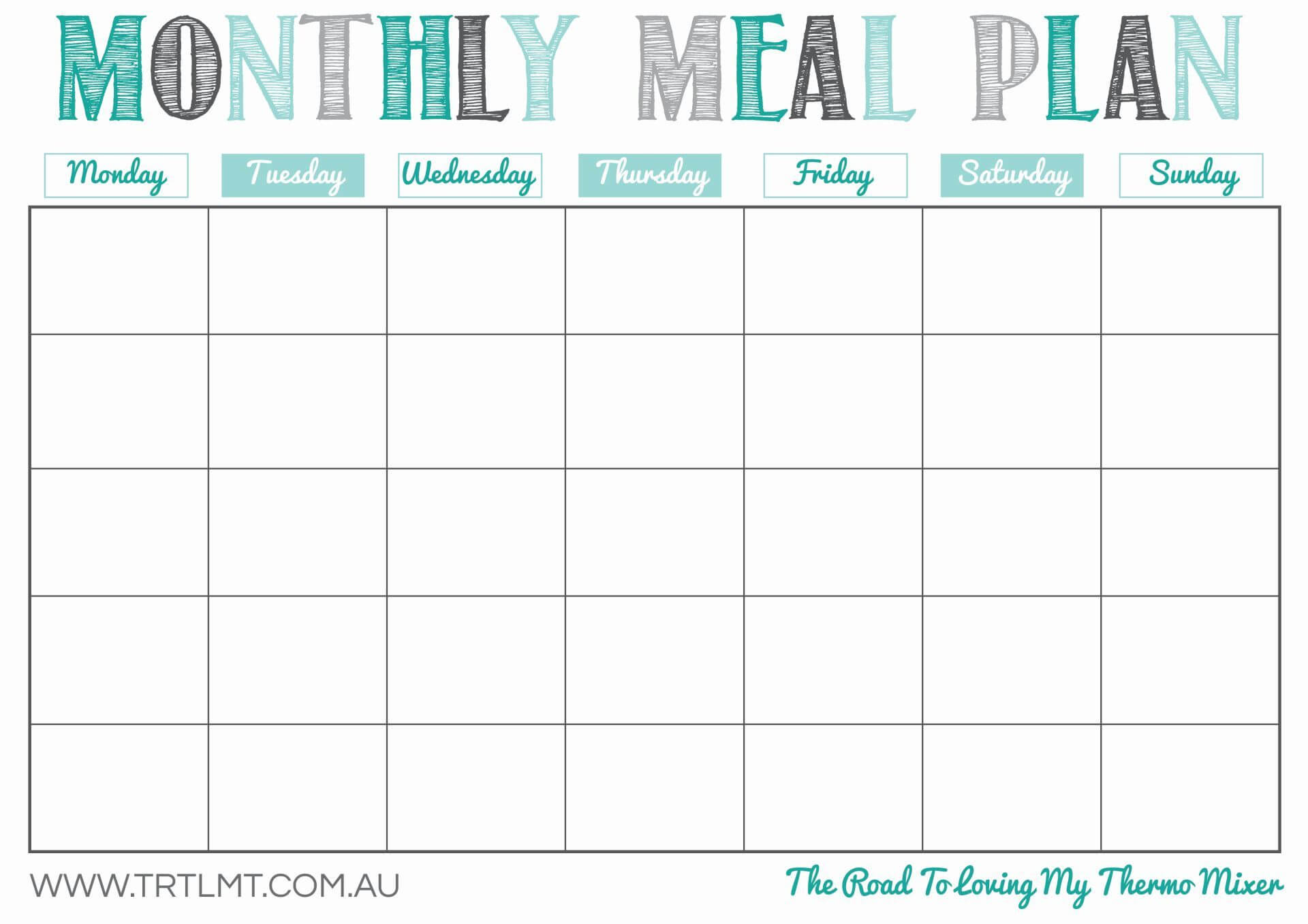 030 Monthly Meal Planner Template Free Menu Awesome Ideas Inside Meal Plan Template Word