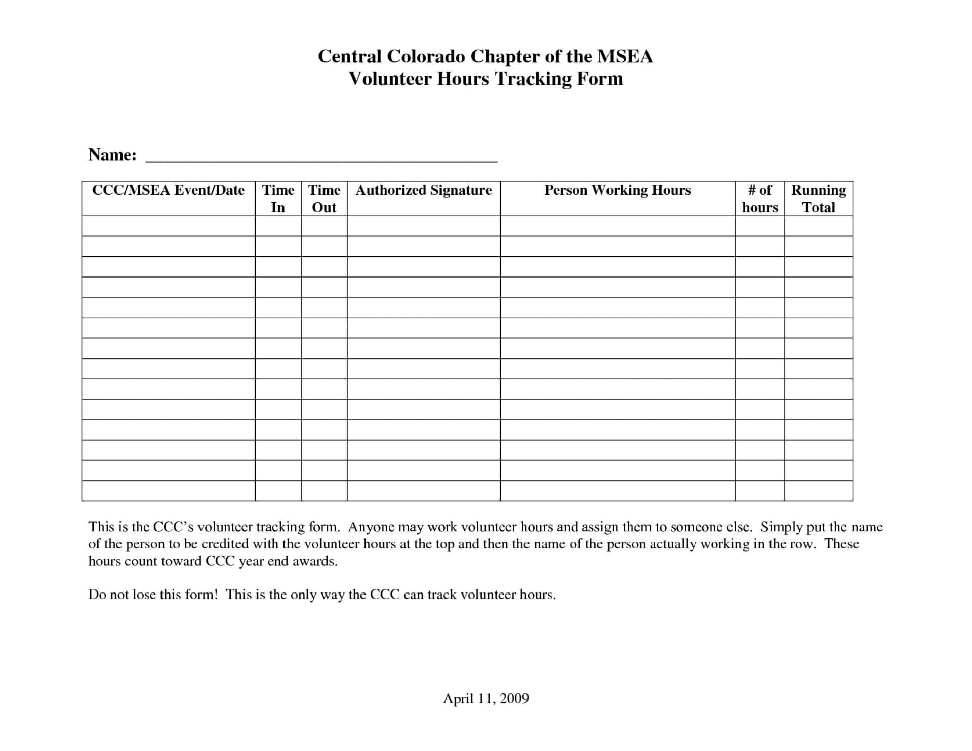 031 20Volunteer Hours Form Community Service Pdf Best Of Regarding Volunteer Report Template