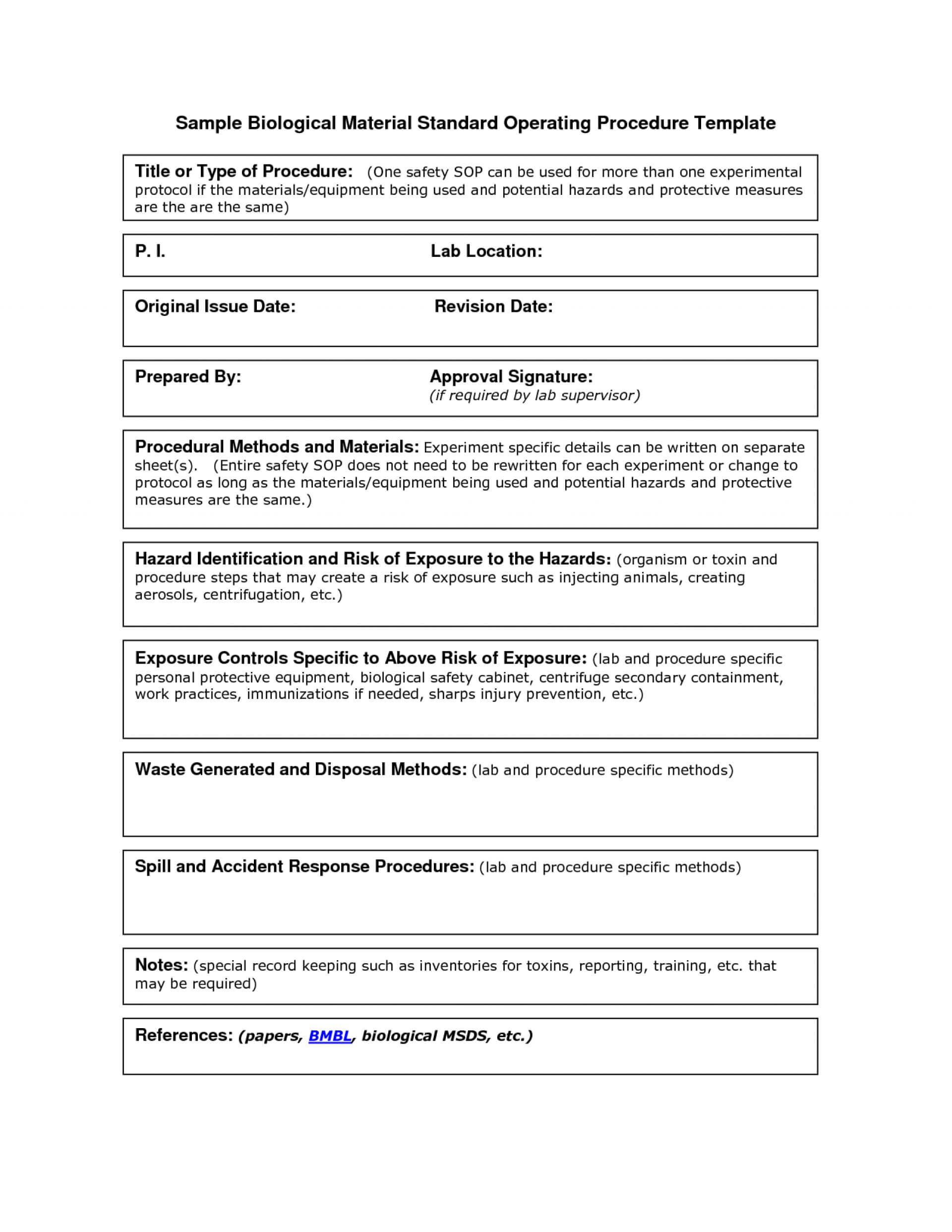 031 Standard Operating Procedure Template Free Ideas Sop With Regard To Free Standard Operating Procedure Template Word 2010